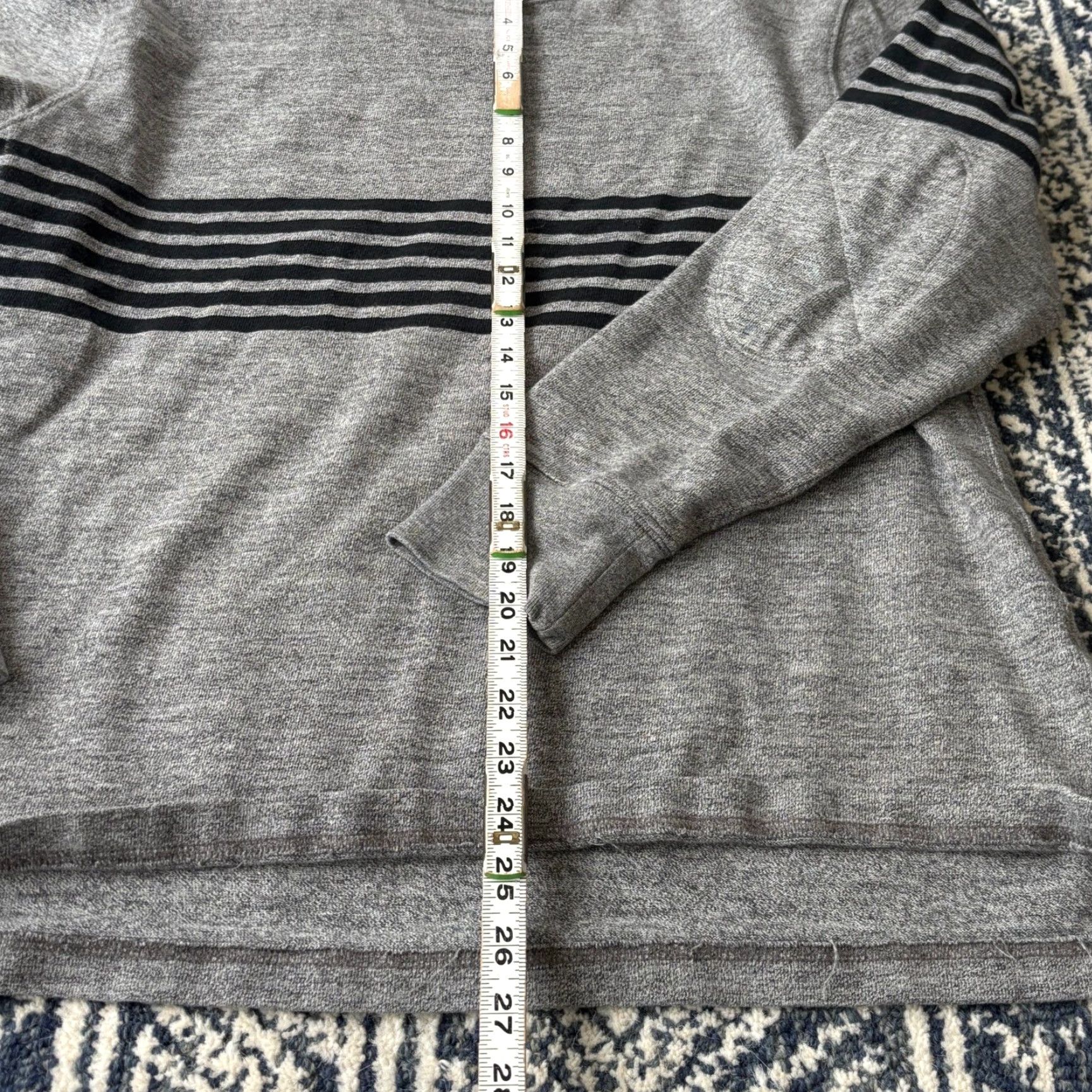 J.Crew J. Crew Sweatshirt Mens M Gray Striped Crewneck Elbow Patches Pullover Knit Long Sleeve Casual Streetwear Size US M / EU 48-50 / 2 - 6 Thumbnail
