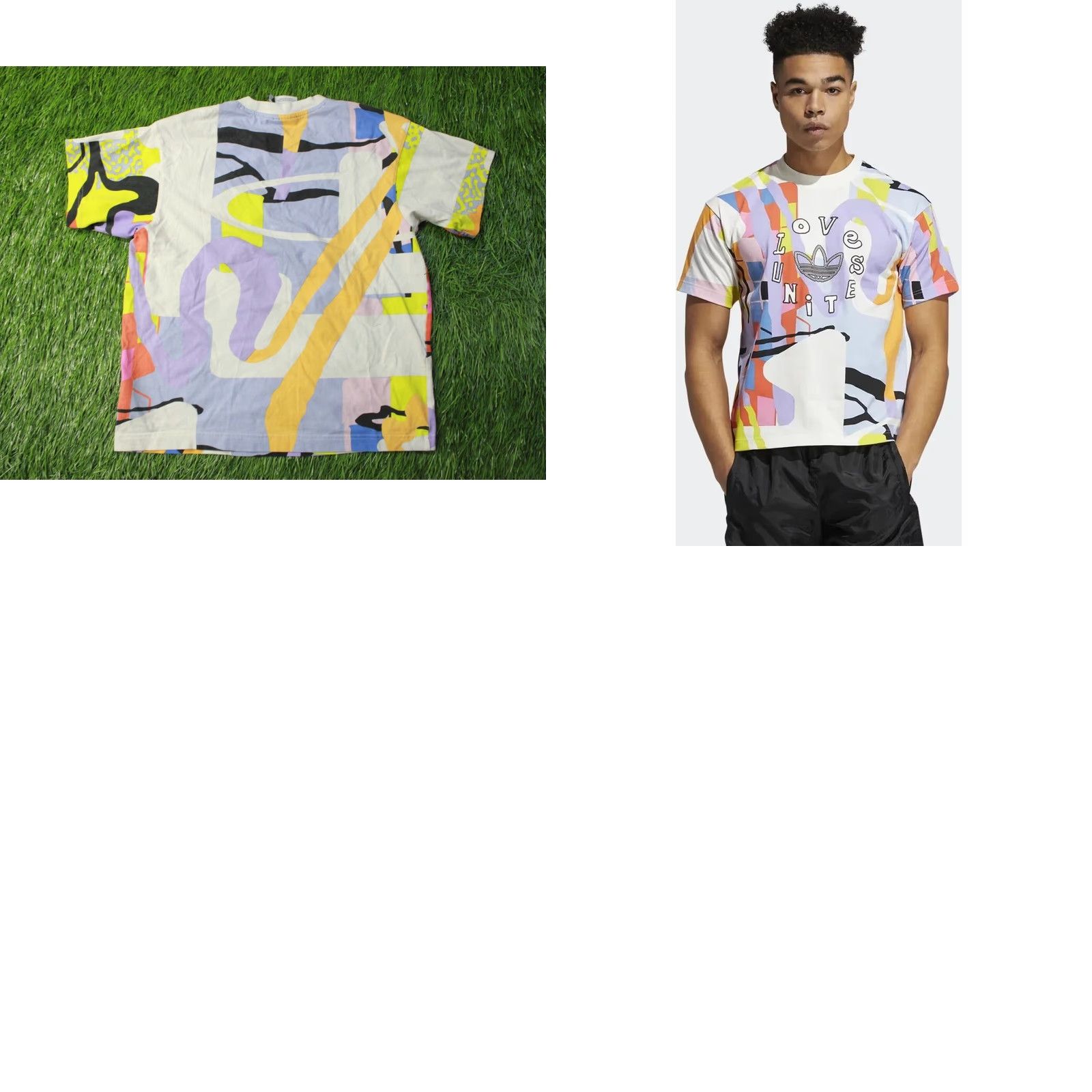 Adidas ADIDAS LOVE UNITES AOP ORIGINAL 2021 MEN SHIRT XS T-SHIRT JERSEY MULTICOLOR LOGO 100% COTTON CLASSIC SHORT SLEEVE GENDER Men Size US XS / EU 42 / 0 - 8 Thumbnail