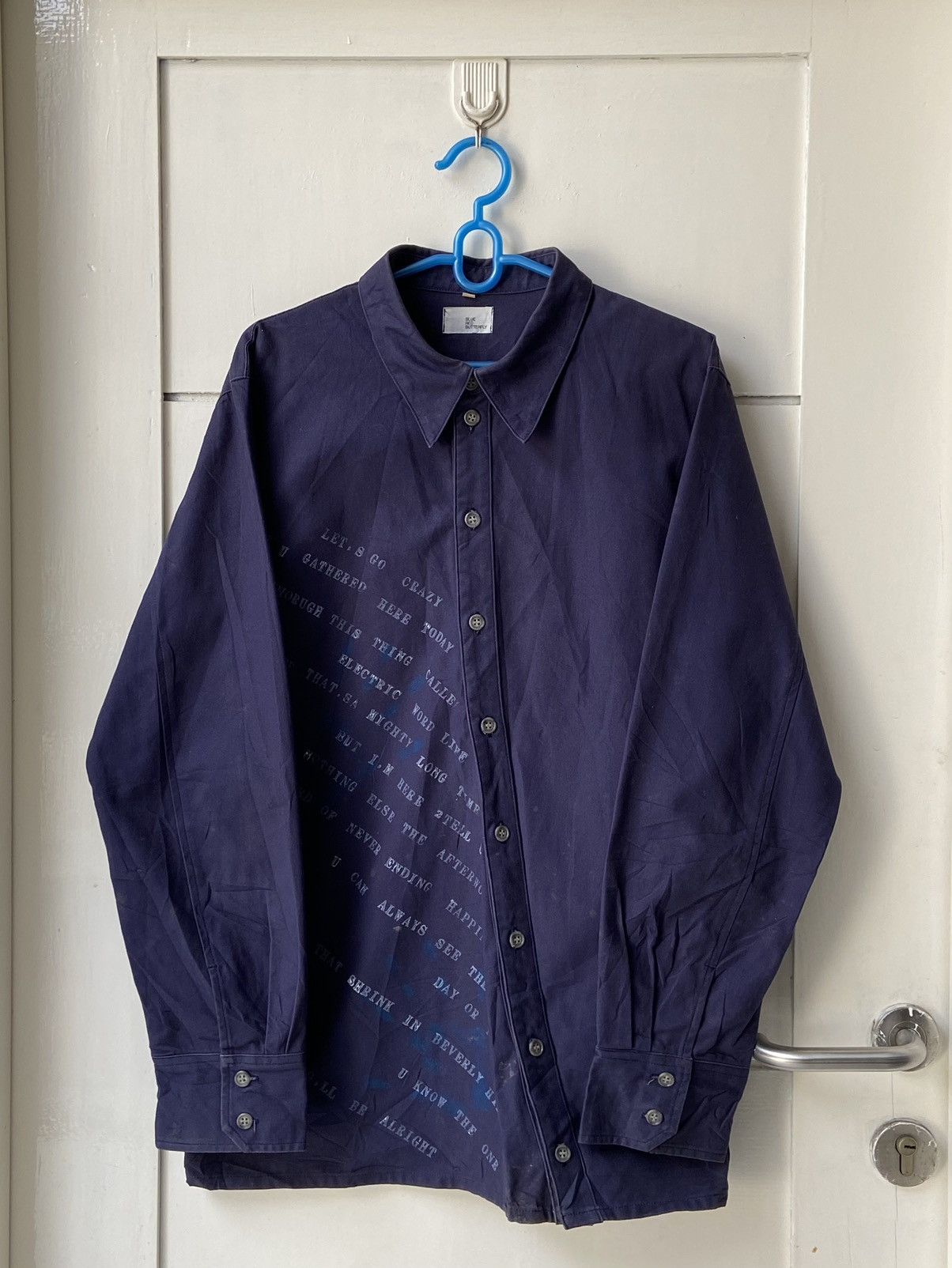 Blue Blue Japan BLUE RED BUTTERFLY Asymetrical Navy Shirt Size US S / EU 44-46 / 1 - 1 Thumbnail
