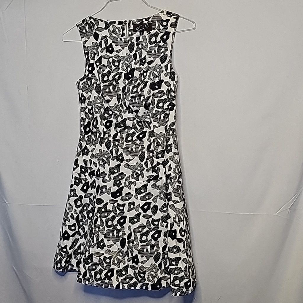 The Unbranded Brand Camille La Vie abstract black white midi zip up back dress 4 Size S / US 4 / IT 40 - 1 Thumbnail
