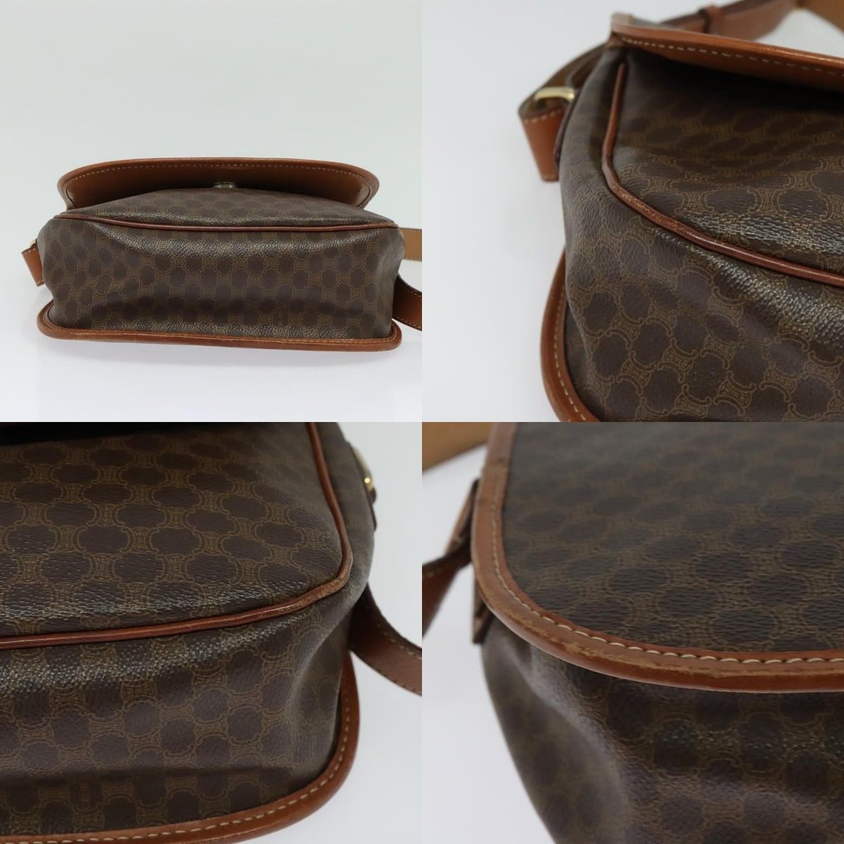 Celine CELINE Macadam Canvas Shoulder Bag Pvc Leather Brown Gold Size ONE SIZE - 10 Thumbnail