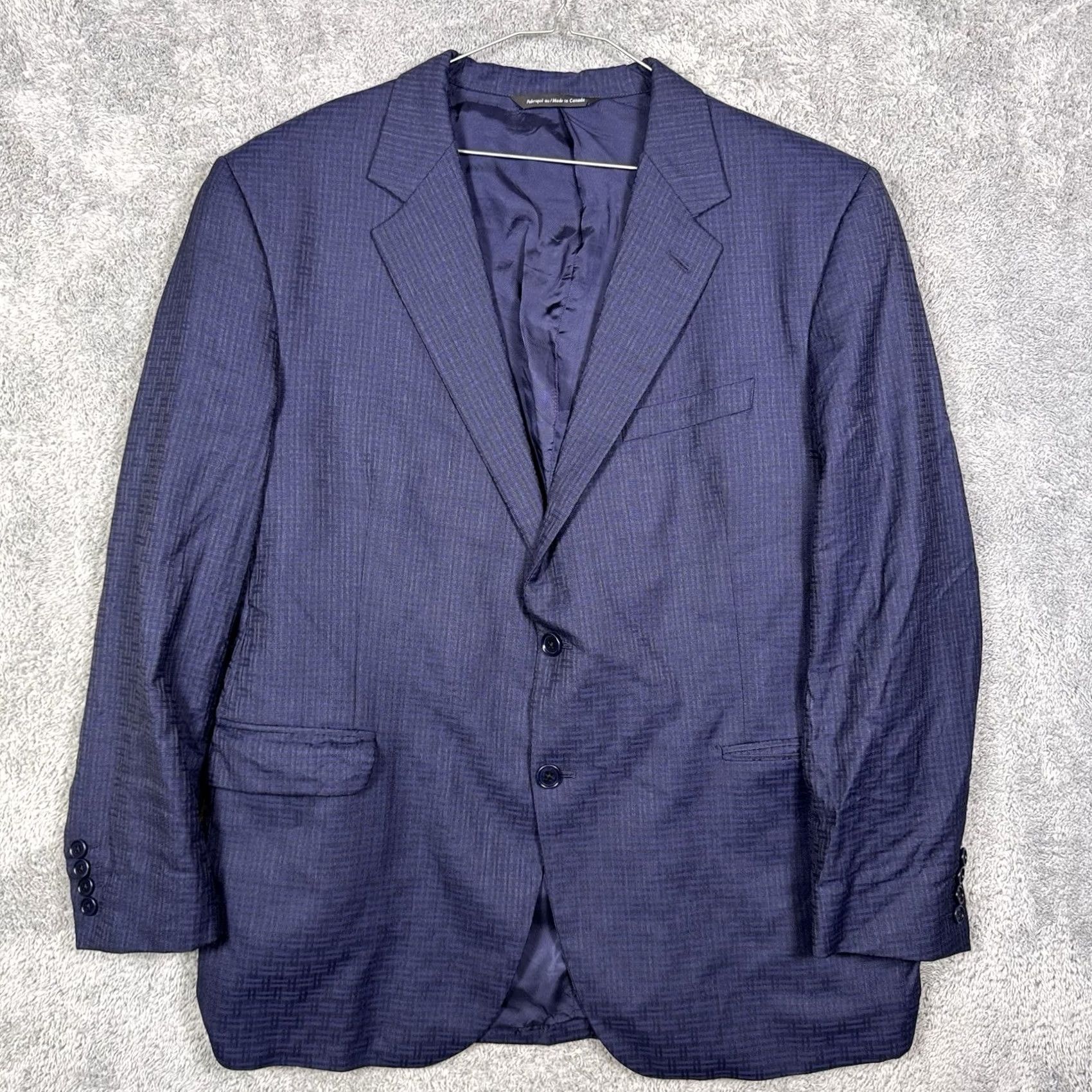 Tallia Coppley Sport Coat Mens 42R Blazer Wool Blue 2-Button Notch Lapel Double-Vented Regular Fit Geometric Napoli Tallia Di Delfino Napoli Blazer Suit Size 42R - 4 Thumbnail