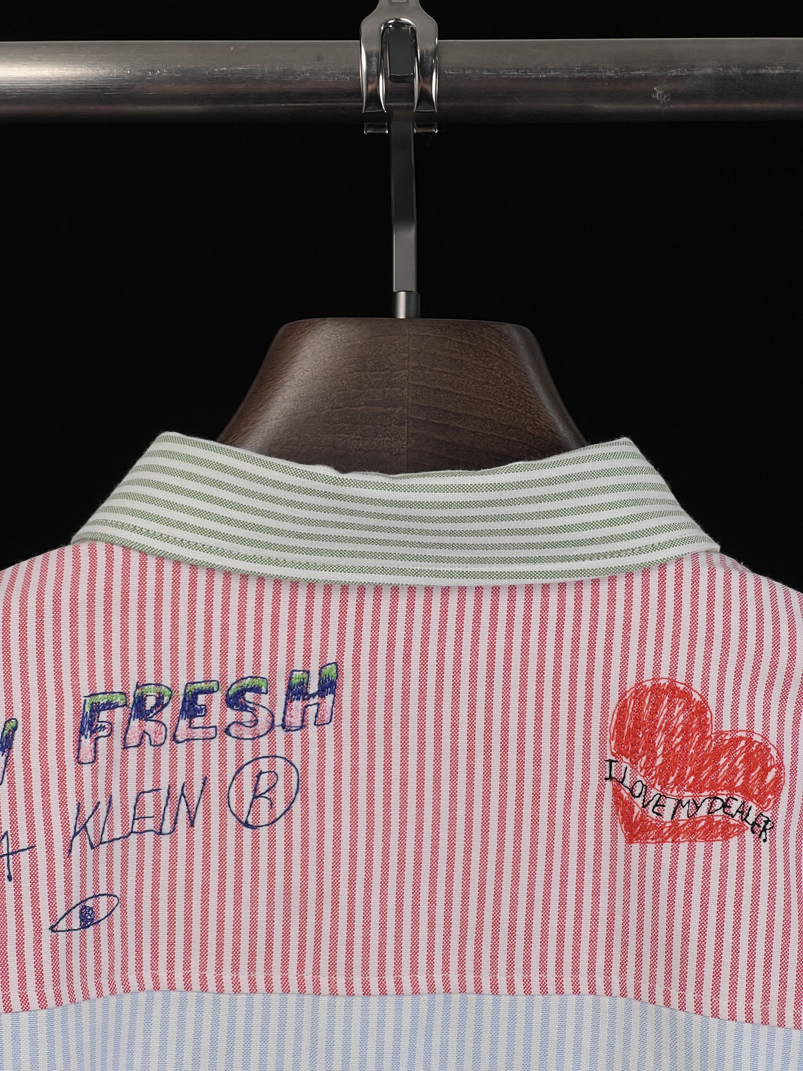 Teddy Fresh Brand New Doodle Pinstripe Shirt Embroidery Hila Klein Size US M / EU 48-50 / 2 - 7 Thumbnail