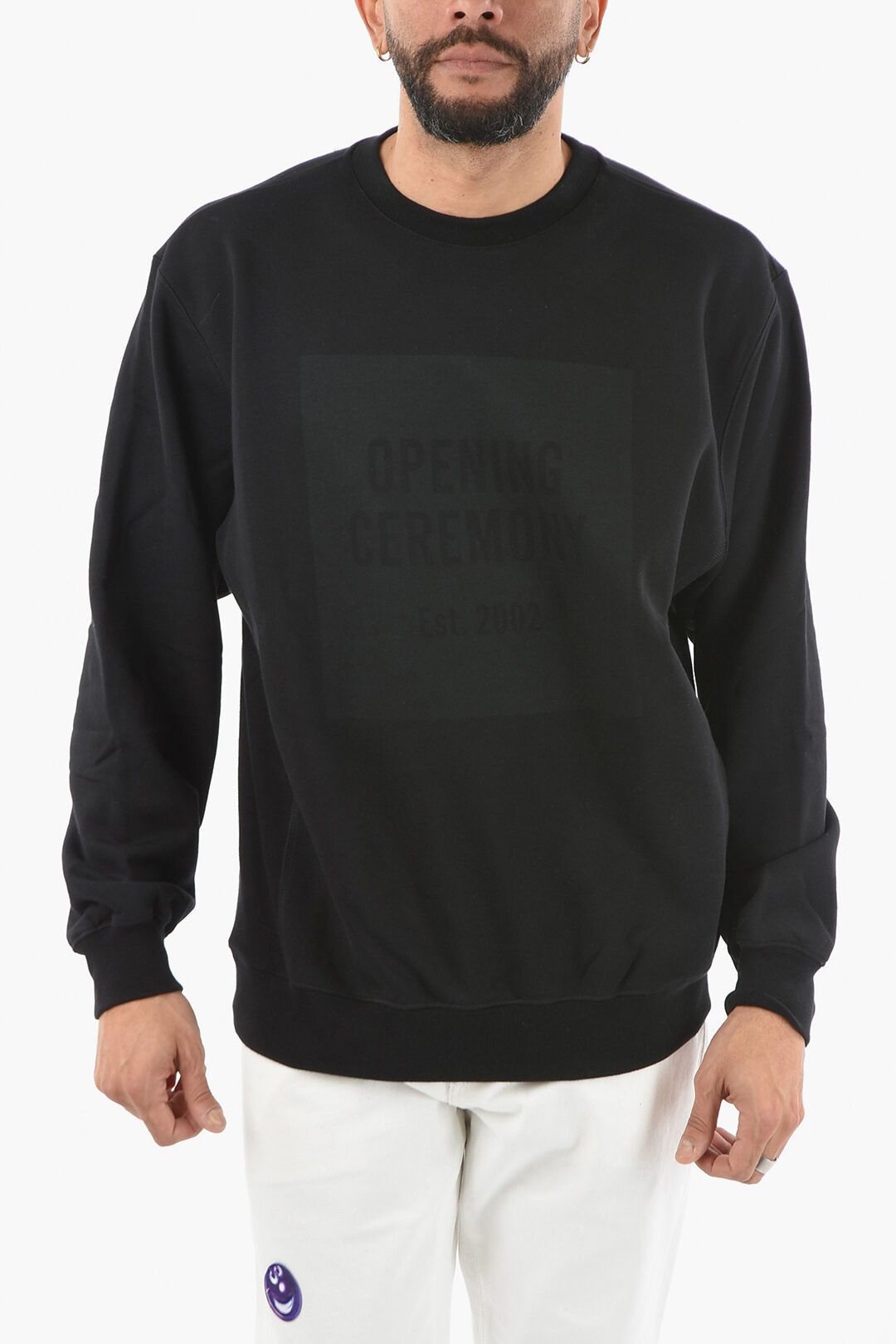 image of Opening Ceremony Og1Mm0424 Crewneck Sweatshirt In Black, Men's (Size Small)