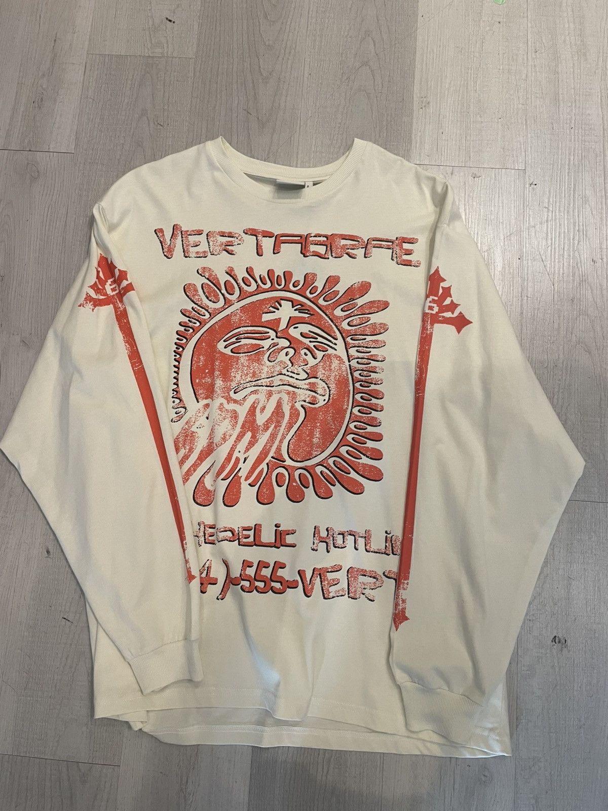 Vertabrae Vertabrae x 6PM Psychedelic Longsleeve T-Shirt Cream L Size US L / EU 52-54 / 3 - 1 Thumbnail
