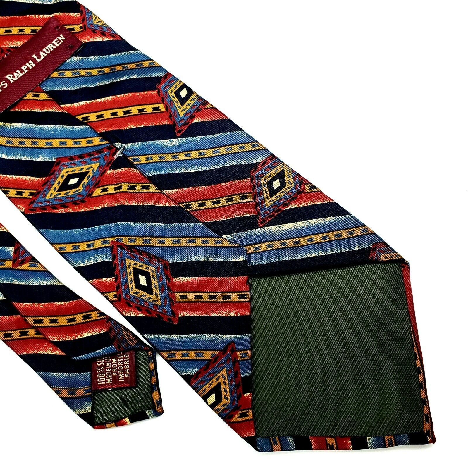 Chaps Chaps Ralph Lauren Silk Tie Striped Abstract Red Blue Skinny Size ONE SIZE - 5 Thumbnail