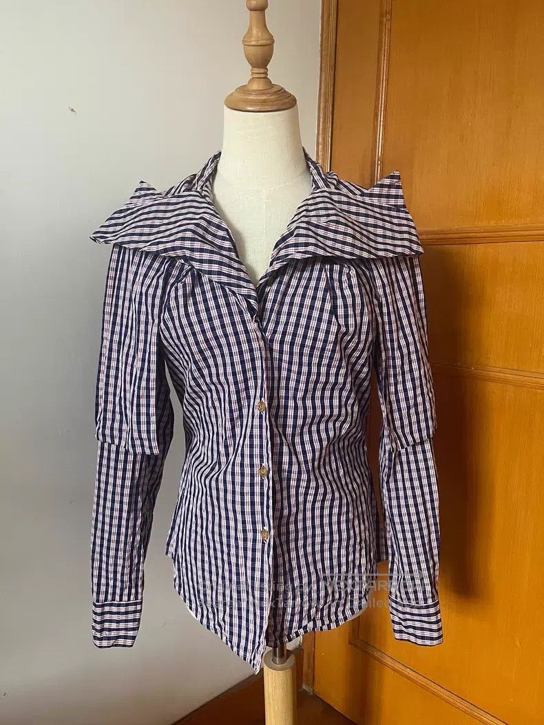 Vivienne Westwood Vivienne Westwood Bow Plaid Shirt Size S / US 4 / IT 40 - 2 Thumbnail