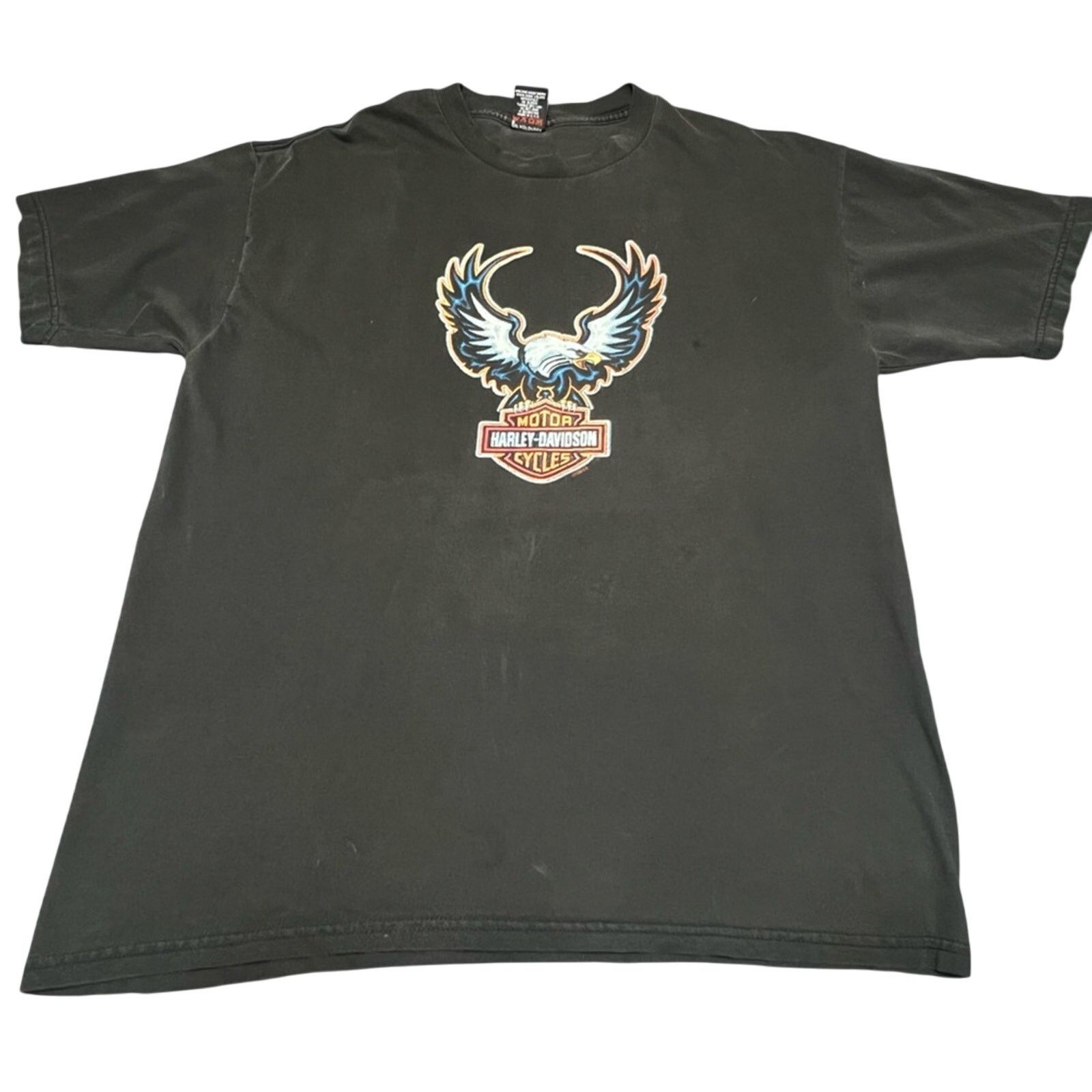 Harley Davidson Vtg 90s Harley Davidson Shirt Eagle Logo Rare USA Made Size US XL / EU 56 / 4 - 1 Thumbnail