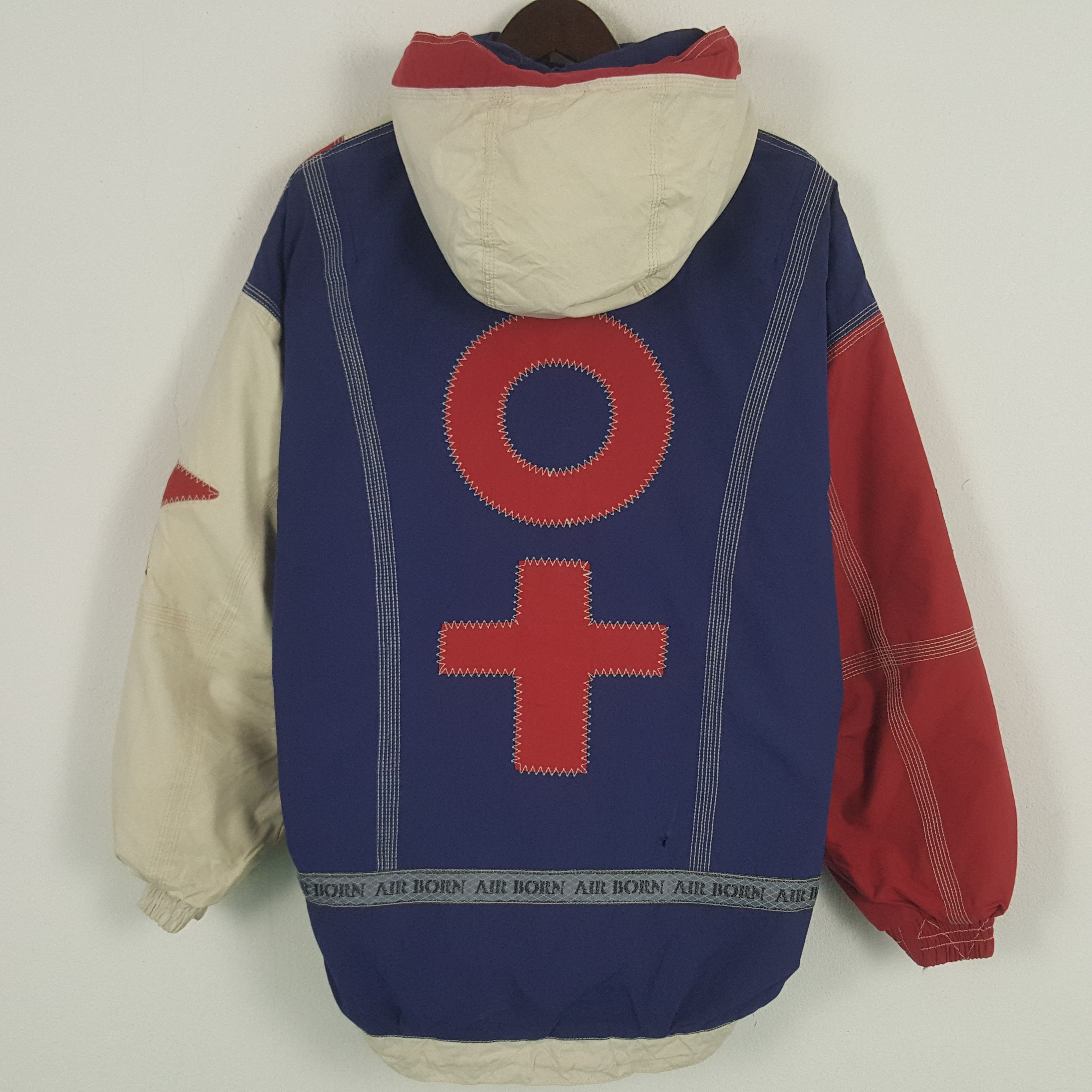 Japanese Brand × Vintage Vintage Air Born Windbreaker Sport Hoodie Jacket Size US M / EU 48-50 / 2 - 1 Thumbnail