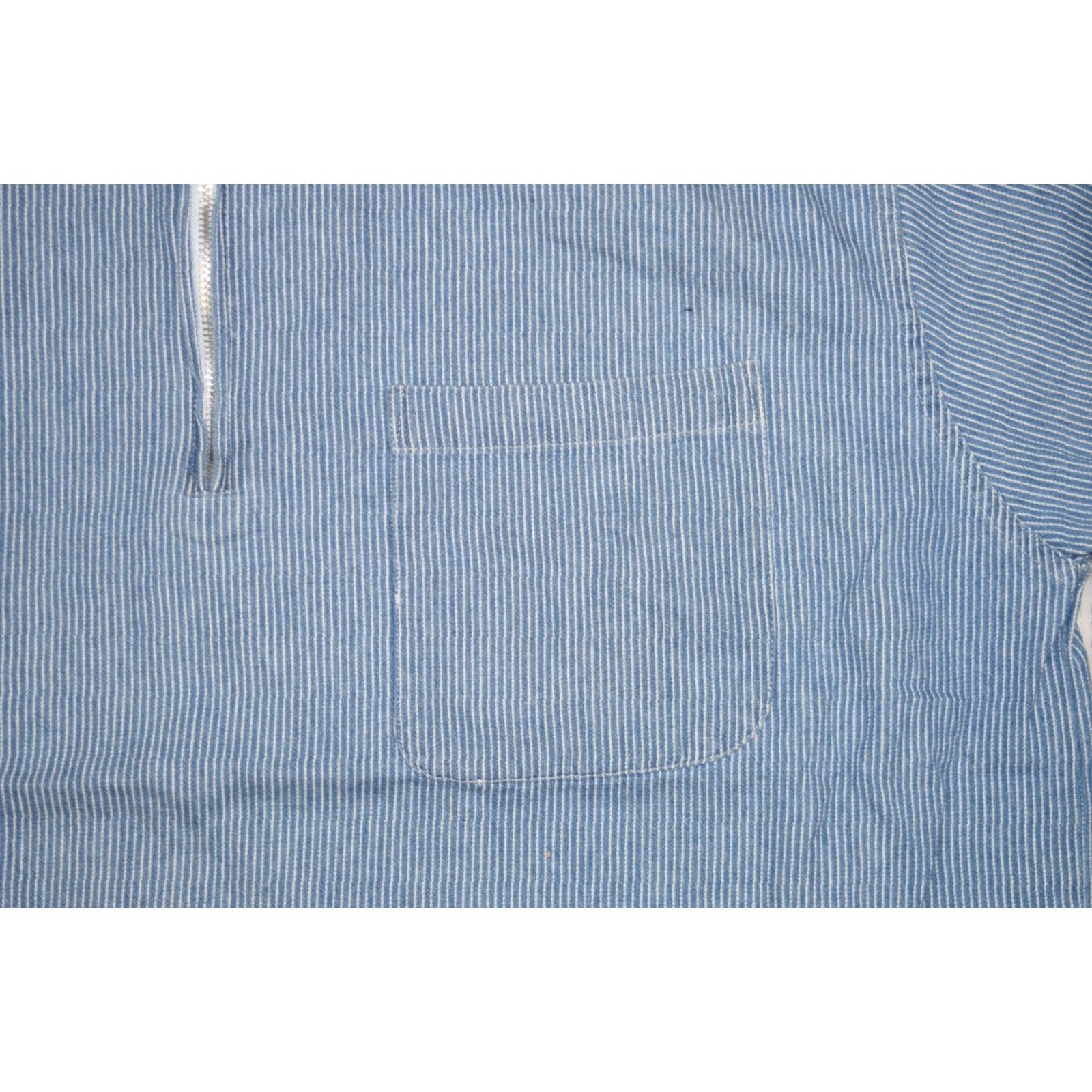 Vintage VINTAGE Bon Homme Denim Skate Surf Shirt Blue Striped Long Sleeve Adult L 1990s Mens Size US L / EU 52-54 / 3 - 4 Thumbnail