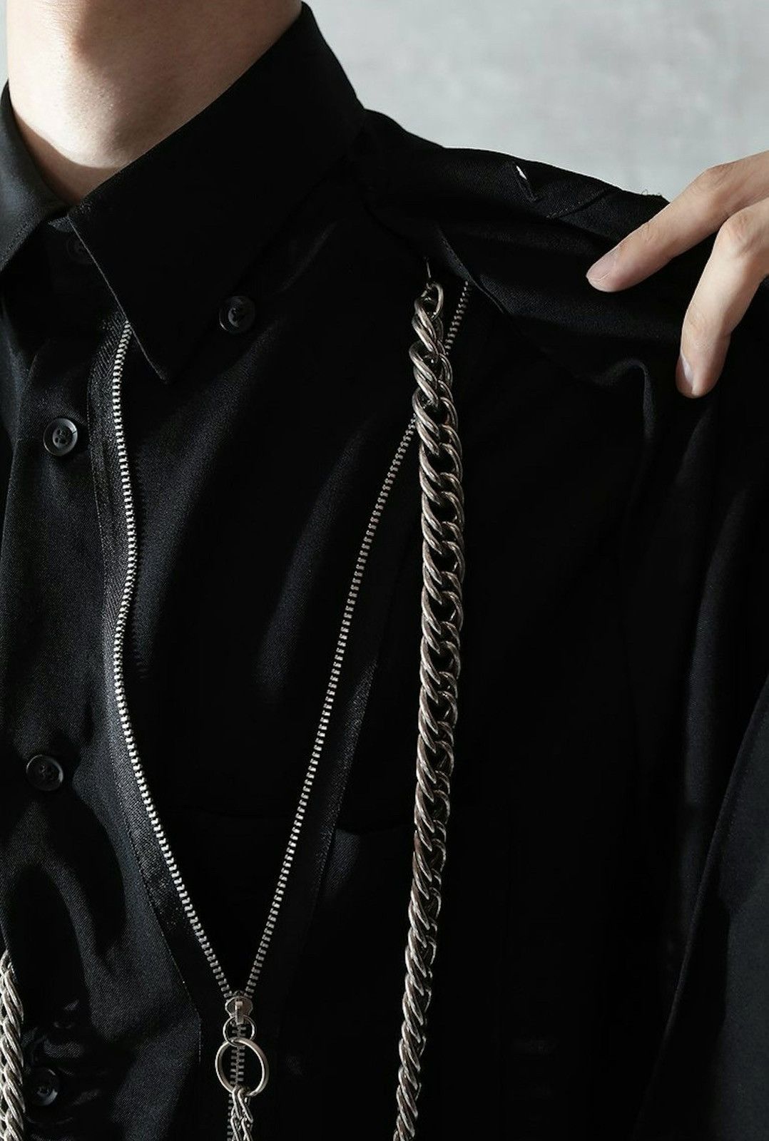 Yohji Yamamoto Yohji Yamamoto Pour Homme Chain Fastener Shirt - HR-B61-100 Size US M / EU 48-50 / 2 - 5 Thumbnail