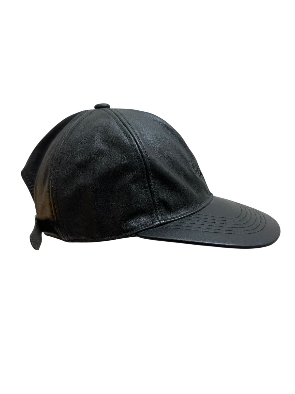 Genuine Leather × Supreme × Vintage RARE ‼️ Vintage SUPREME Leather Black Hat Cap Size ONE SIZE - 4 Thumbnail
