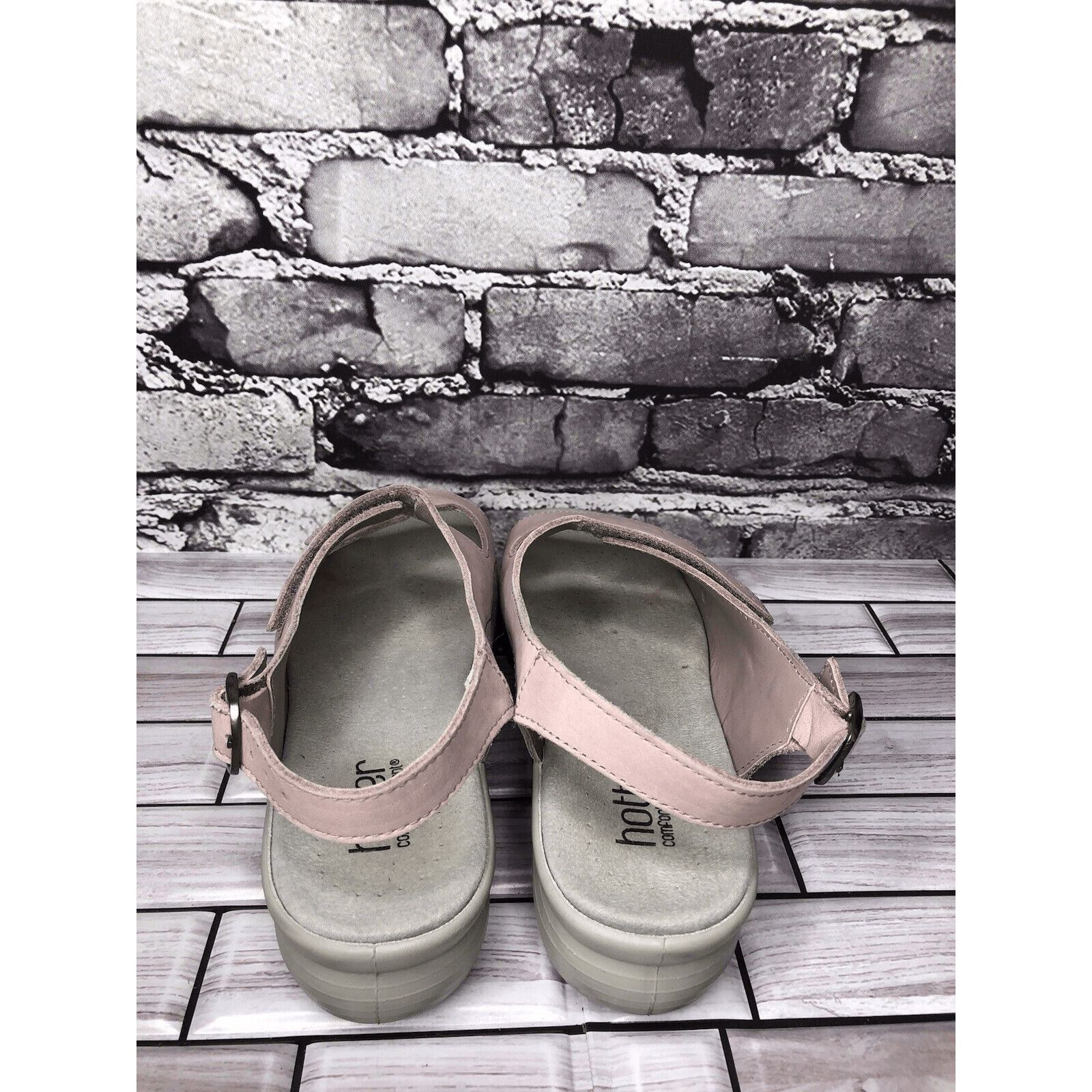 Other Hotter Easy STD Lilac Pink Nubuck Leather Strap Wedge Sandal Size US 9 / IT 39 - 5 Thumbnail