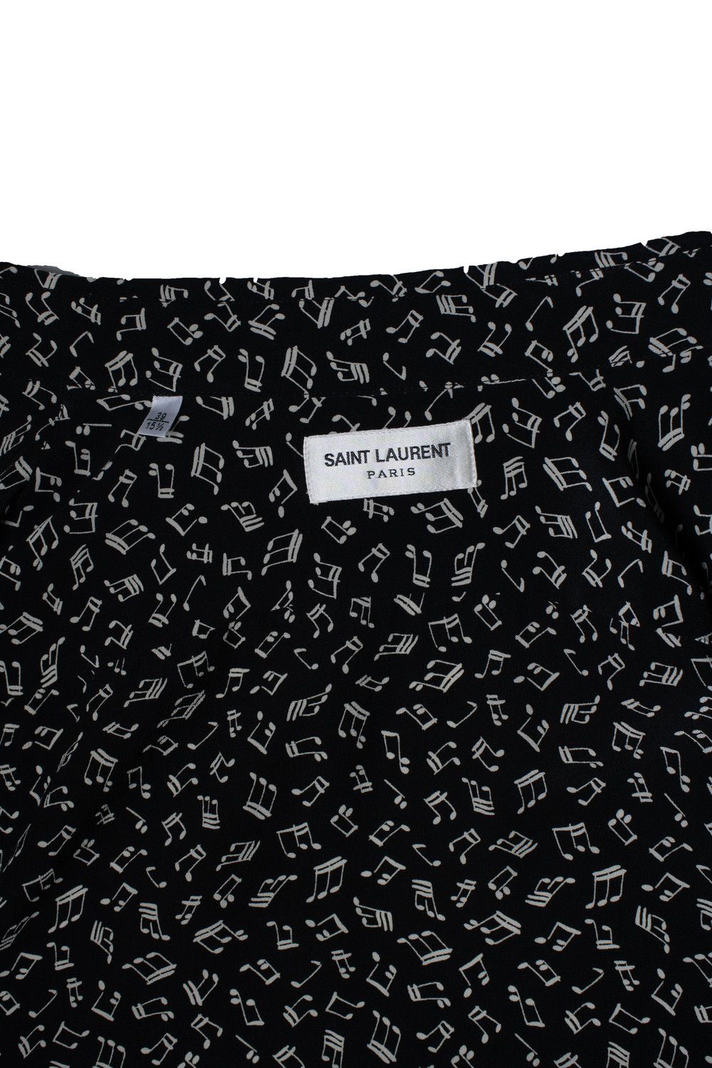 Saint Laurent Paris Saint Laurent, black shirt with music note print Size US S / EU 44-46 / 1 - 6 Thumbnail