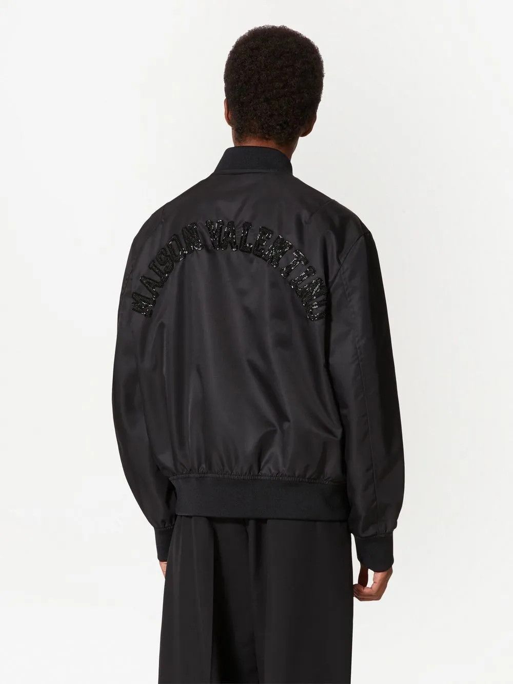 Valentino o1y0525 Logo Bomber Jacket in Black Size US L / EU 52-54 / 3 - 3 Thumbnail
