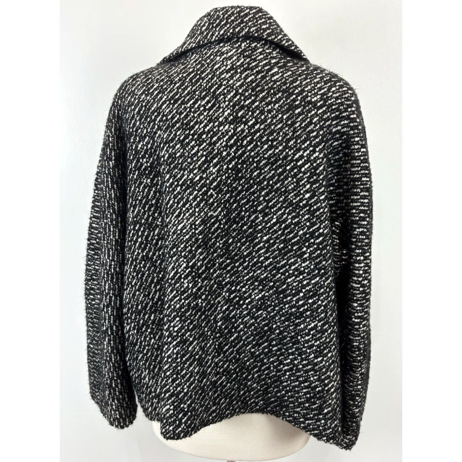 Talbots TALBOTS Plus Size 22W Wool Blend Jacket Black White Tweed Lined Career Womens Size 3XL / US 20-22 - 3 Thumbnail
