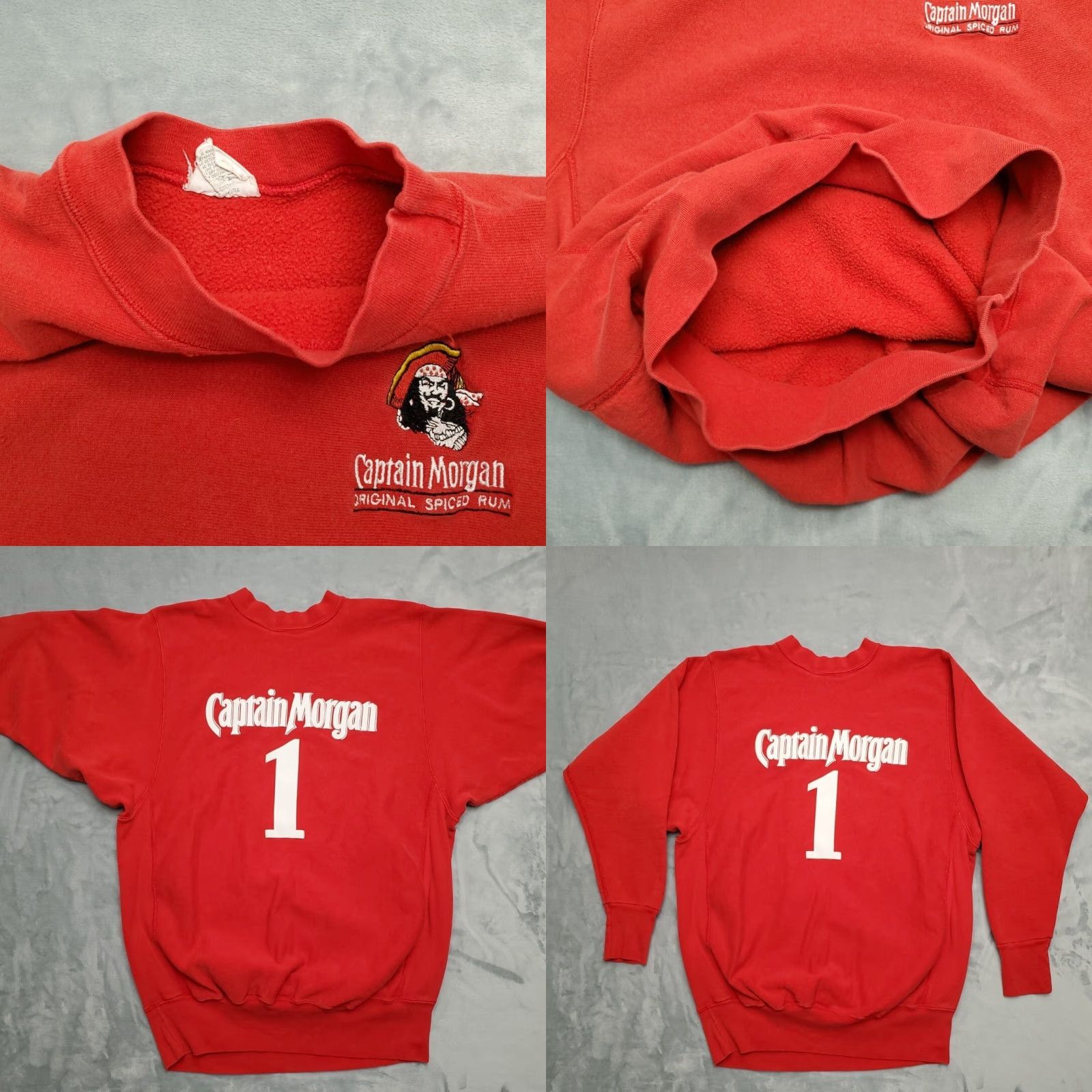 Vintage VINTAGE Captain Morgan Sweatshirt Mens XL Red USA 70s Reverse Weave Cotton Blend Fleece Pullover Crew Neck Long Sleeve.jpg Size US XL / EU 56 / 4 - 8 Thumbnail