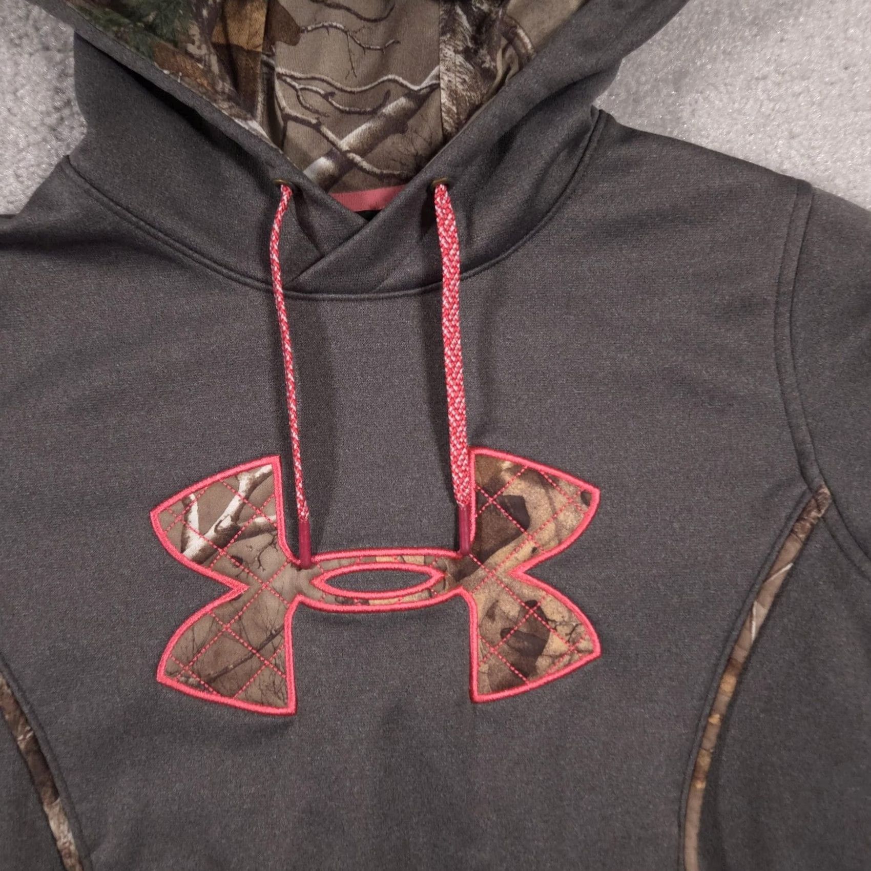 Under Armour Under Armour Hoodie Womens Small Gray UA Storm Camouflage Logo Pullover Sweatshirt Size S / US 4 / IT 40 - 4 Thumbnail