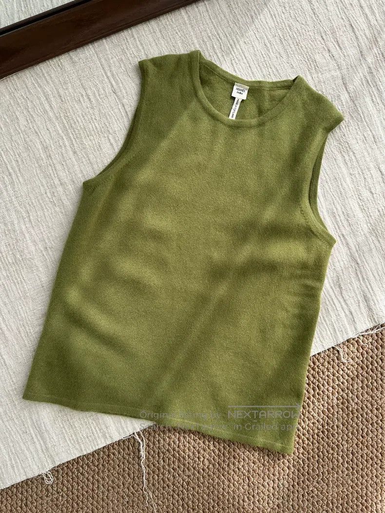 Hermes Hermes Cashmere knit sleeveless top, lime green Size XS / US 0-2 / IT 36-38 - 1 Thumbnail