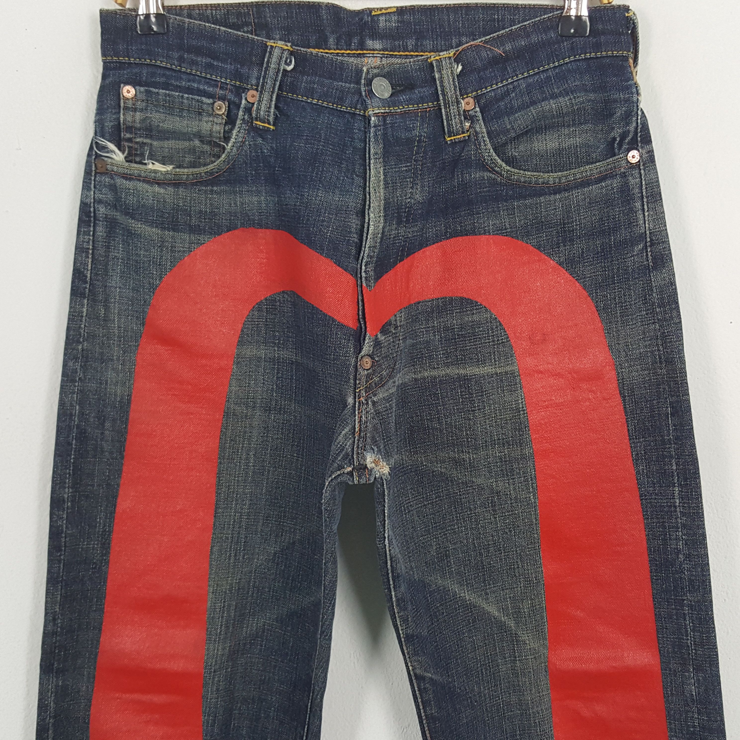 Evisu × Japanese Brand × Vintage Vintage Evisu Japanese Brand Daicock Custom Art Denim Jeans Size US 30 / EU 46 - 2 Thumbnail