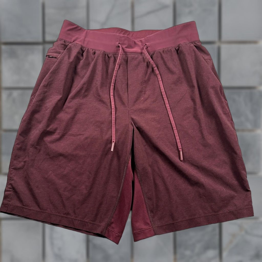 Lululemon Lululemon The Short Lined M Mens Burgundy Activewear Training Workout Running Size US 31 - 1 Thumbnail