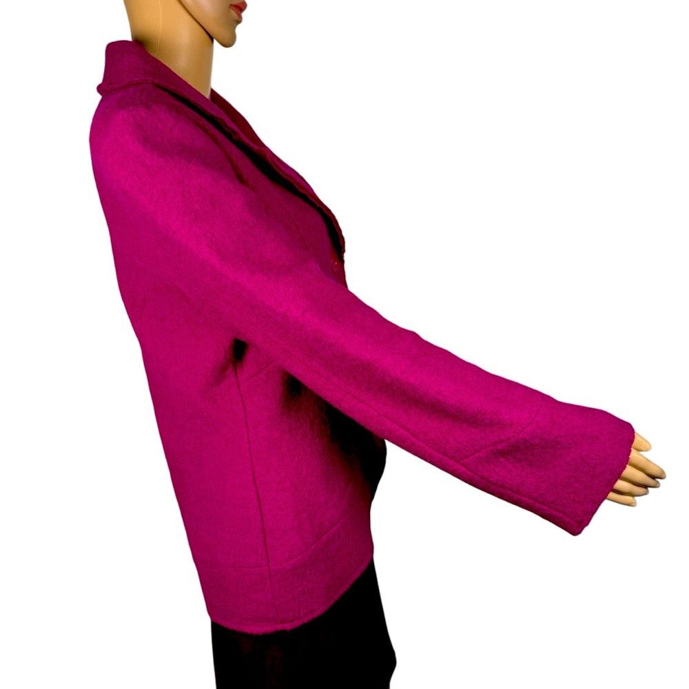 Other Valerie Bertinelli 100% Wool Dark Pink Cardigan Jacket Size M / US 6-8 / IT 42-44 - 3 Thumbnail