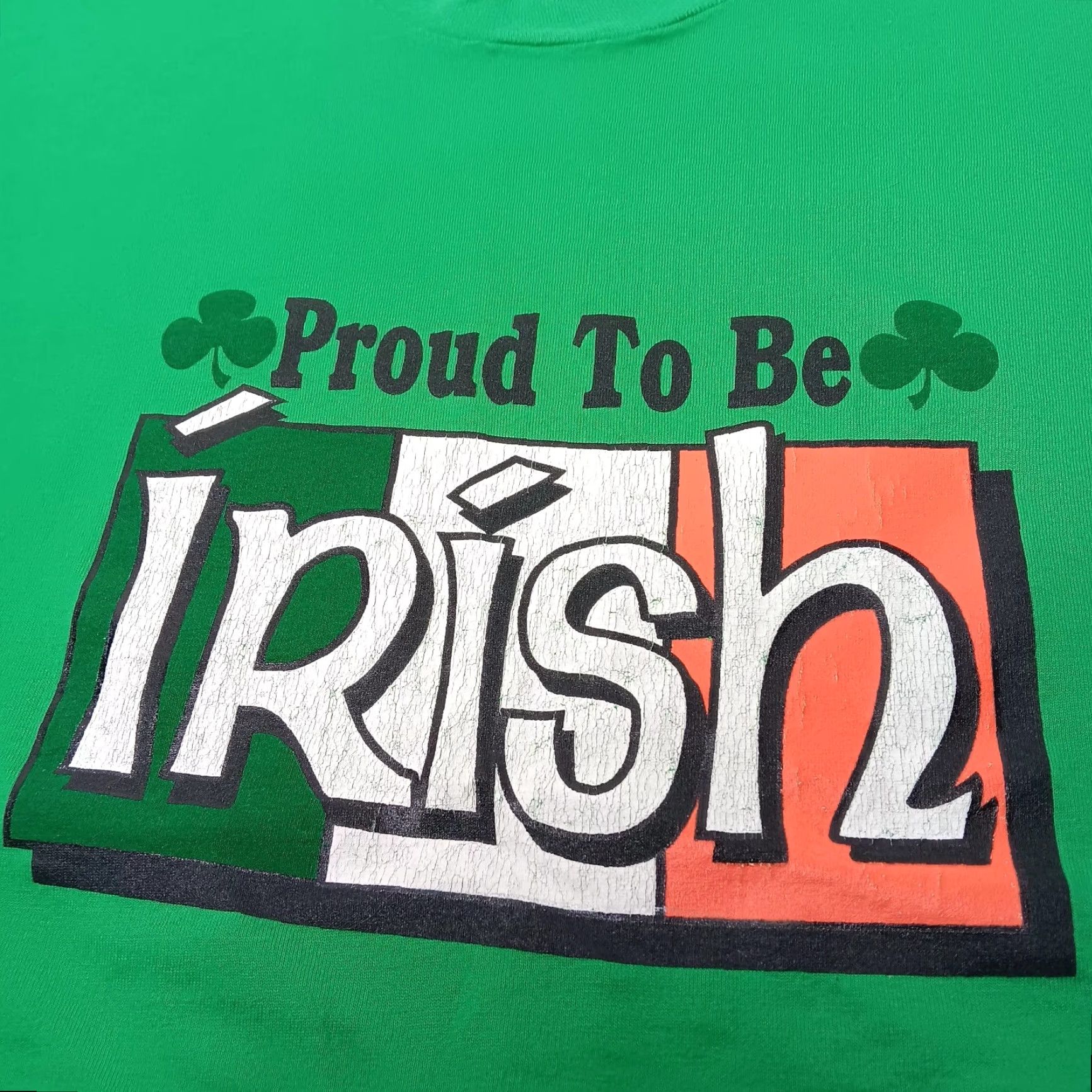 Fruit Of The Loom VINTAGE St Patricks Day Proud To Be Irish Shirt Men L Green Irish Vintage Single Stitch T-Shirt Size US L / EU 52-54 / 3 - 3 Thumbnail