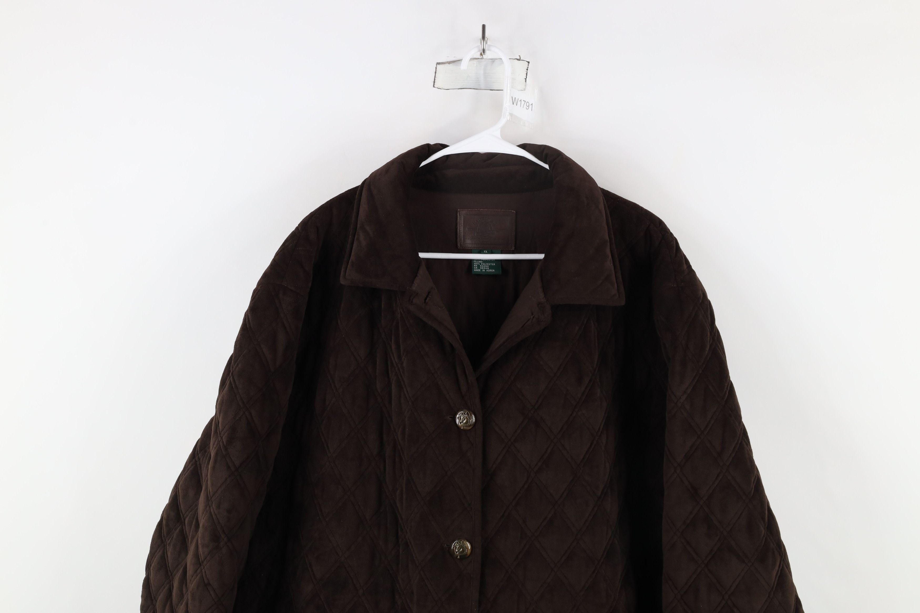 Ralph Lauren × Vintage Vintage 90s Ralph Lauren Quilted Button Jacket Brown Size XL / US 12-14 / IT 48-50 - 2 Thumbnail