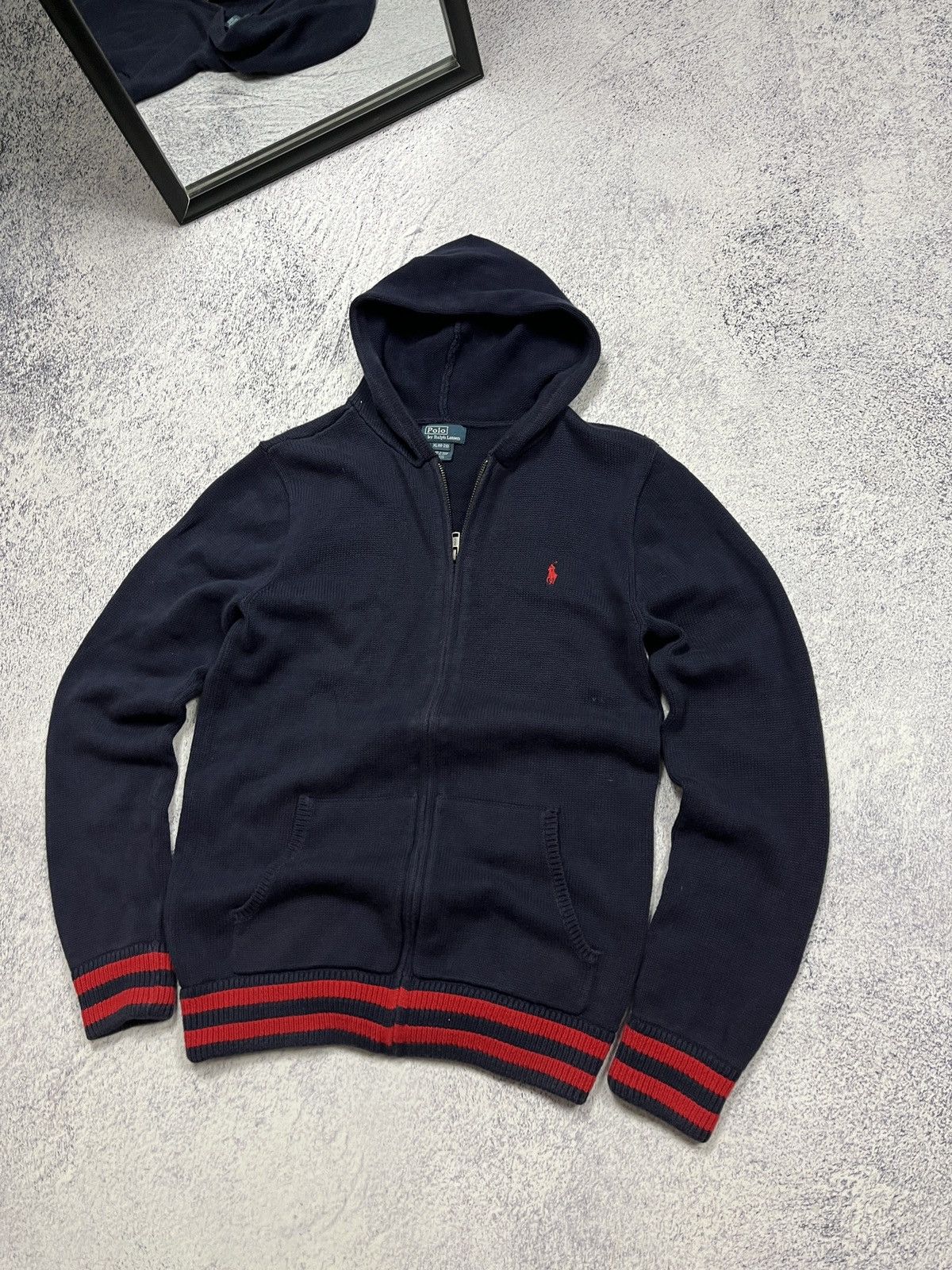 Polo Ralph Lauren × Ralph Lauren × Vintage Polo Ralph Lauren Vintage Knit Zip Up Hoodie Pony Y2K Hype Size US S / EU 44-46 / 1 - 3 Thumbnail