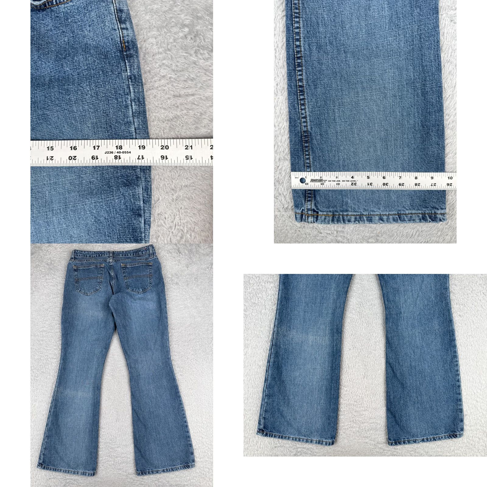 Denime Authentic Jeanswear Jeans Blue Denim Flared 30x31 100% Cotton Mid Rise Womens Jeanswear Buckle Bke Pair with Pockets Size 30" / US 8 / IT 44 - 9 Thumbnail