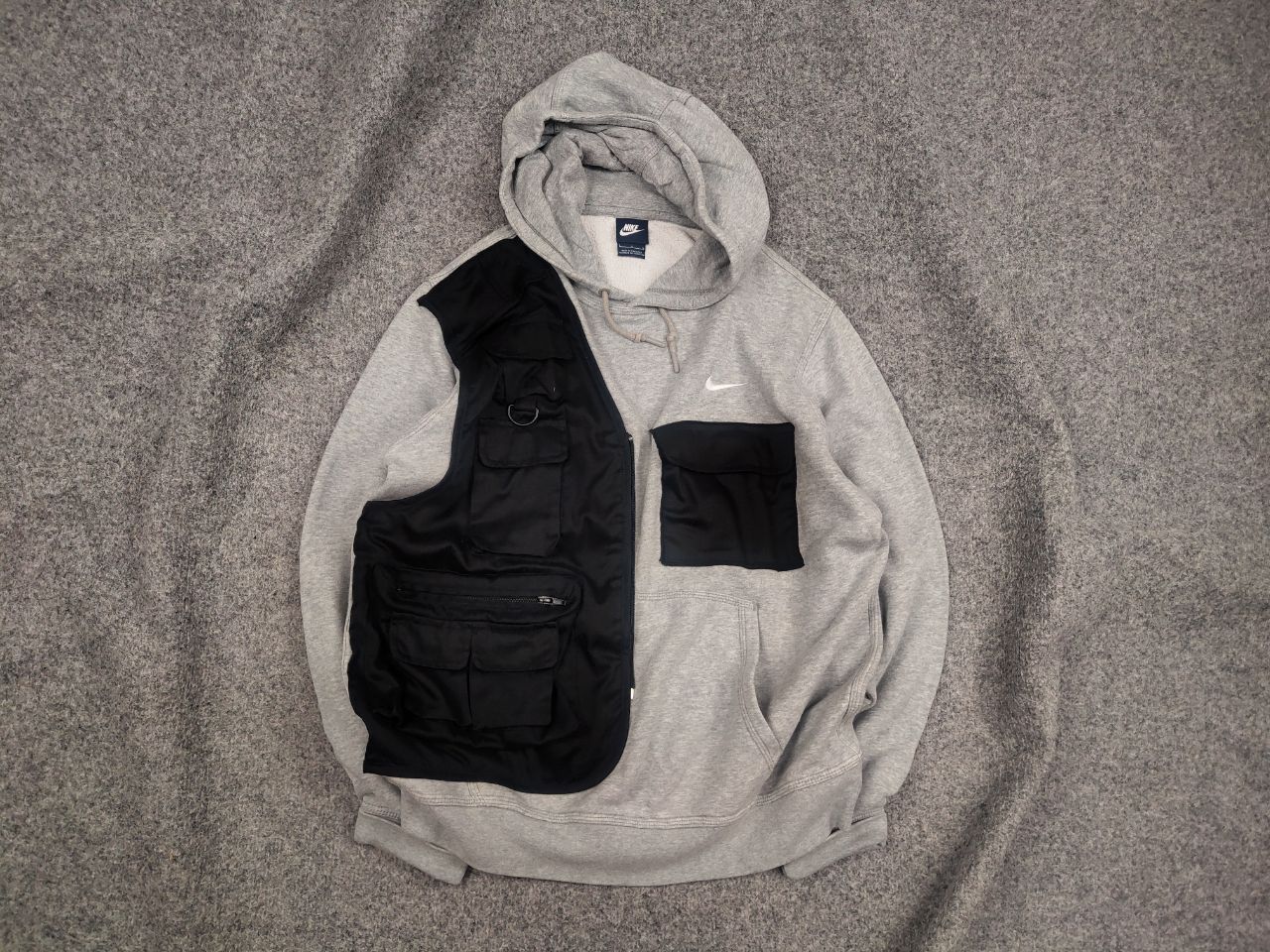 Nike Vintage Nike Custom Cargo Pocket Vest Oversized Hoodie Y2K Size US L / EU 52-54 / 3 - 1 Thumbnail