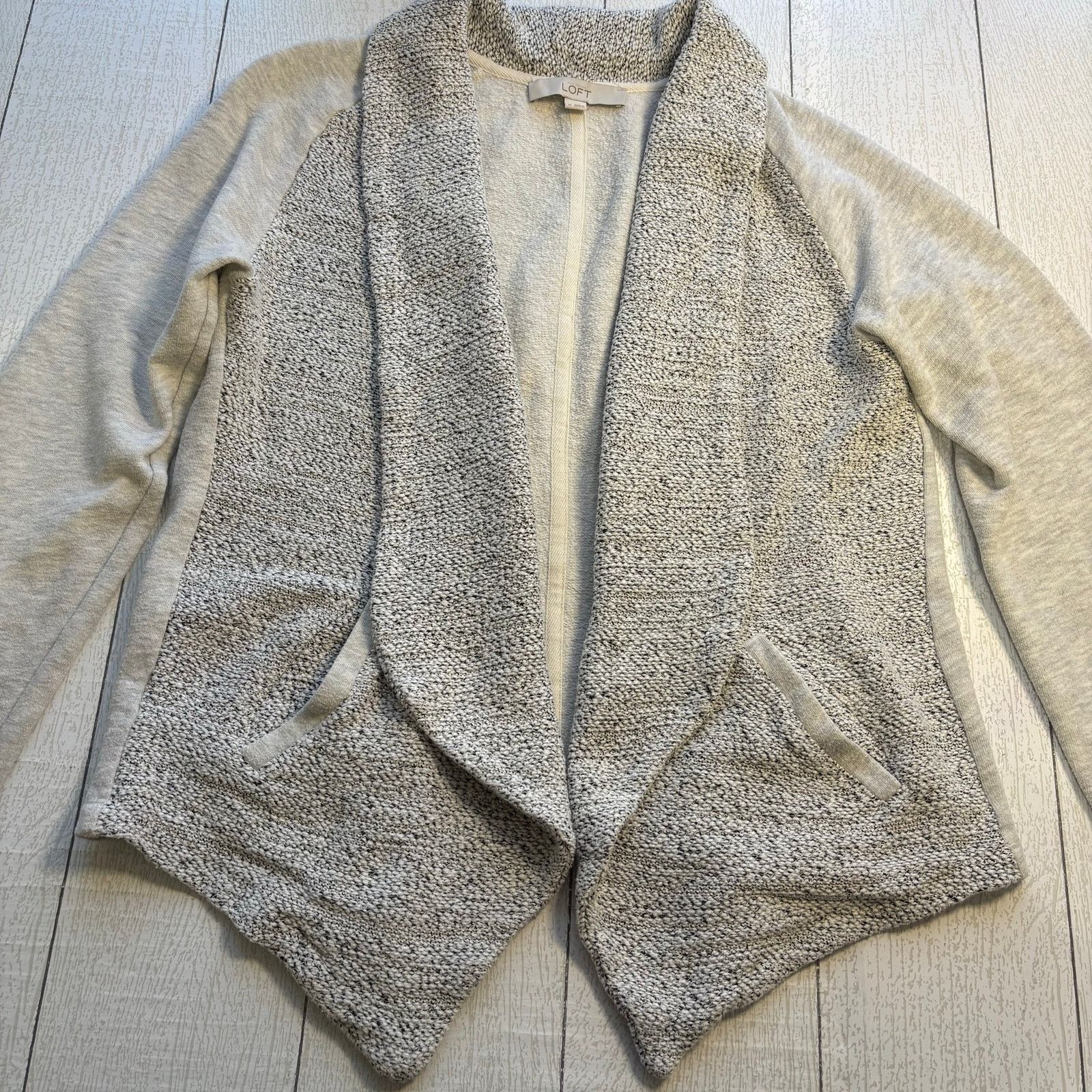Loft LOFT Gray Drape Collar Athleisure Jacket Medium Size M / US 6-8 / IT 42-44 - 2 Thumbnail