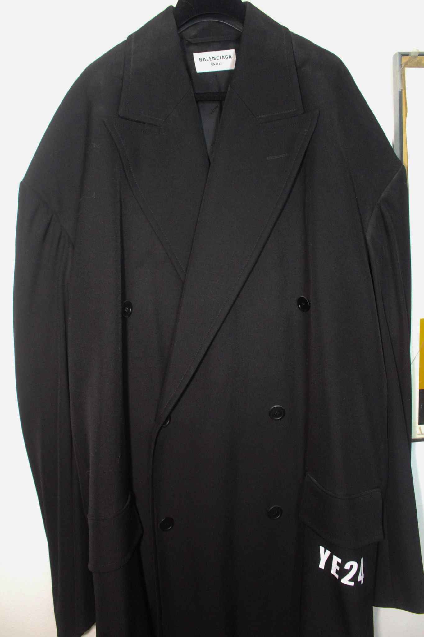 Balenciaga SS21 Distressed Wool Oversized Double Breasted Raw Hem Coat Size US XL / EU 56 / 4 - 6 Thumbnail