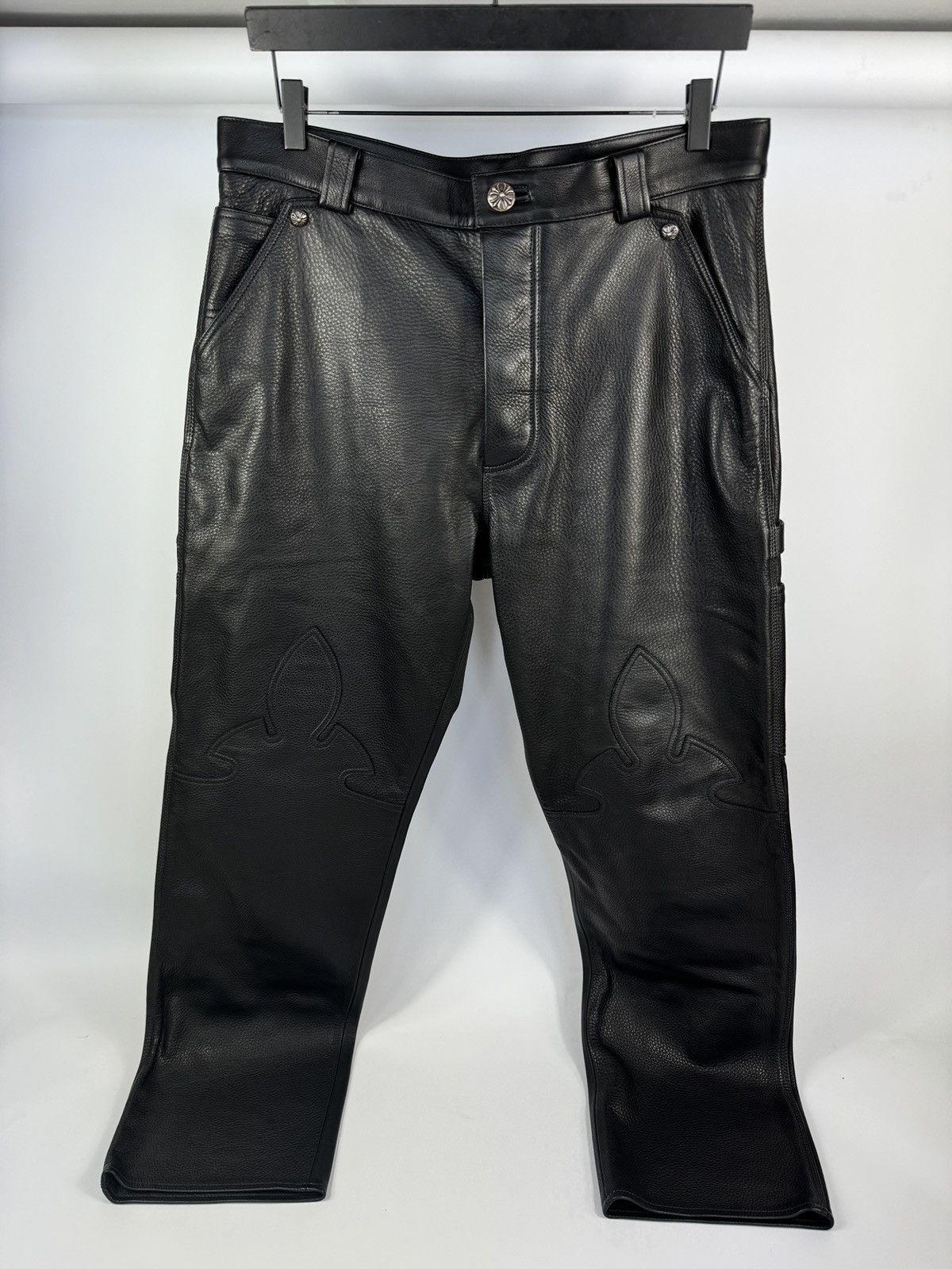Chrome Hearts LEATHER DAGGER PANTS Size US 34 / EU 50 - 1 Thumbnail