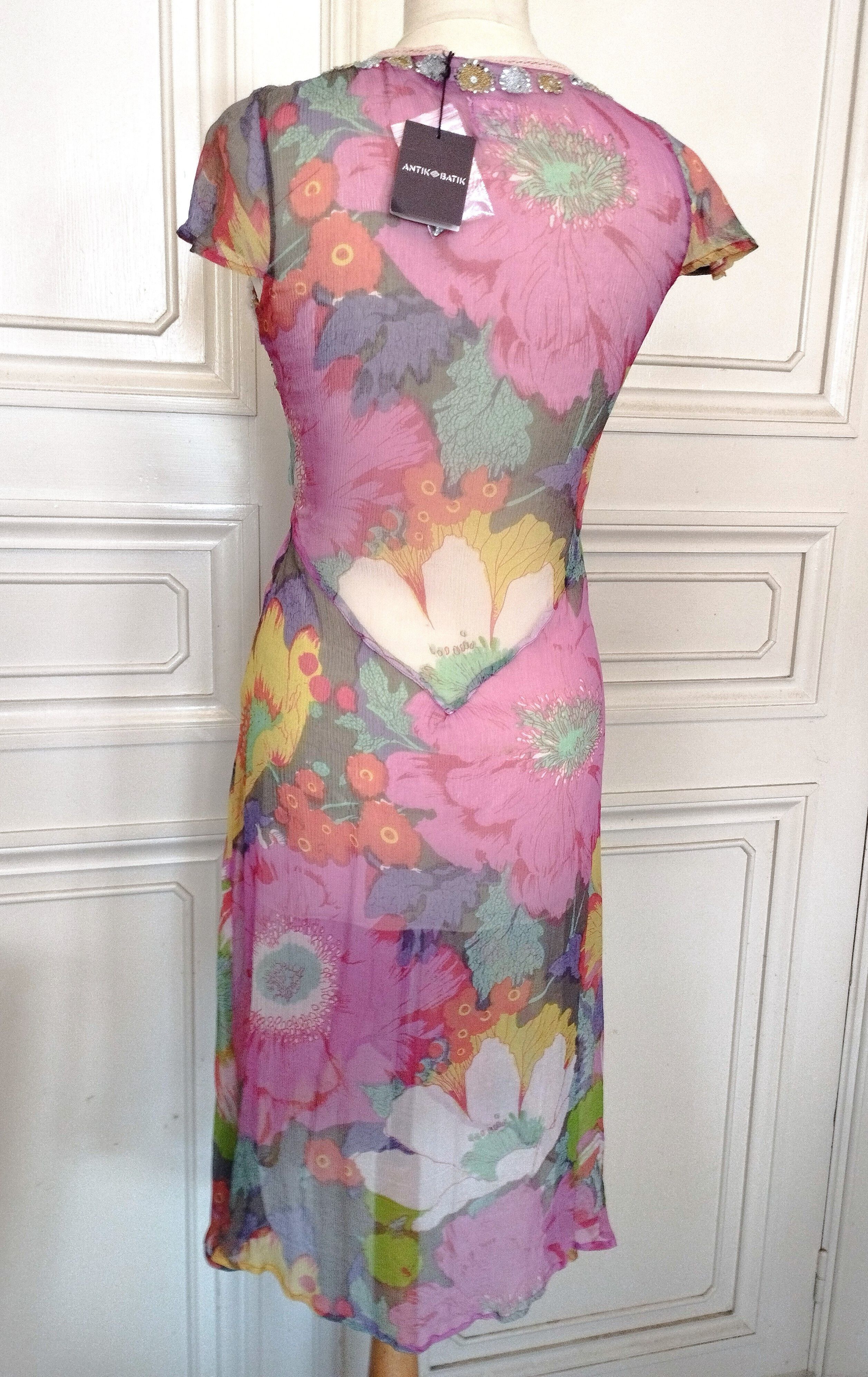 Antik Batik Antik Batik Robe Voile de Soie Rose Cocktail TS 36 Size S / US 4 / IT 40 - 2 Thumbnail