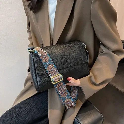 Solid Leather Tote Crossbody Bag Women