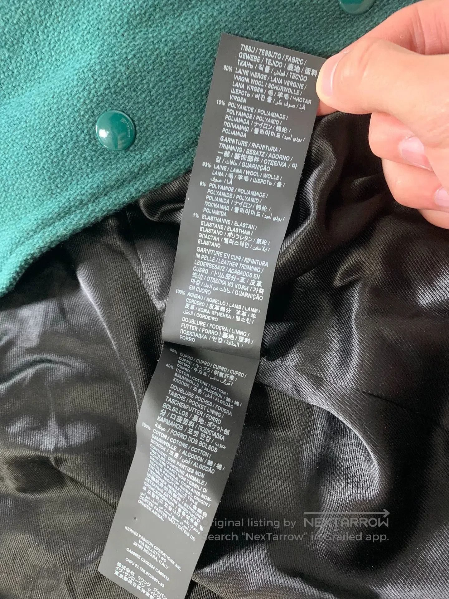 Saint Laurent Paris SAINT LAURENT SLP 2020 Green Wool Varsity Jacket. Size US S / EU 44-46 / 1 - 6 Thumbnail
