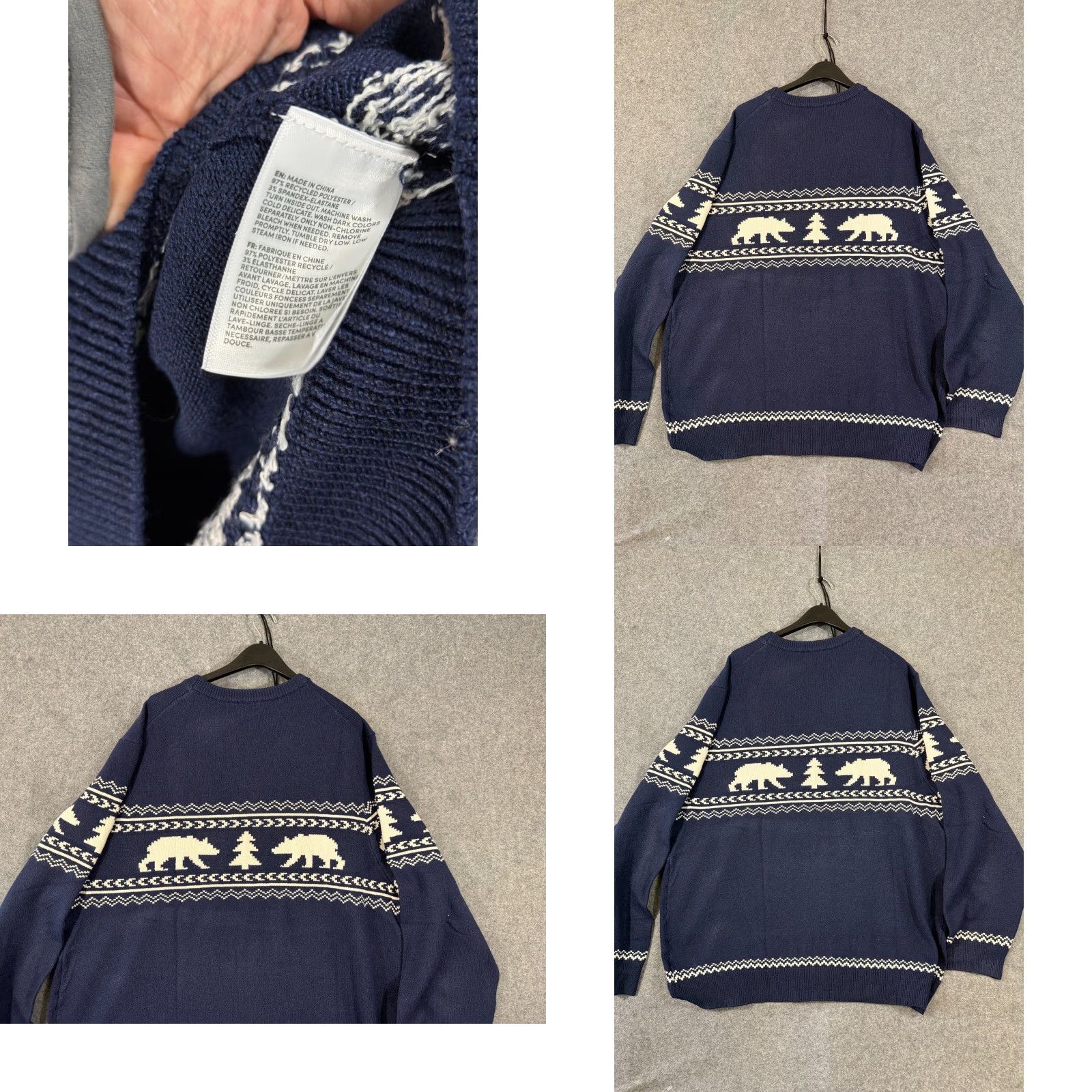 Lands' End Lands' End Sweater Mens 2XL Blue Fair Isle Stretch Polar Bear Pullover Crew Neck NWT Holiday Long Sleeve Christmas Winter Casual Mens Size US XXL / EU 58 / 5 - 8 Thumbnail