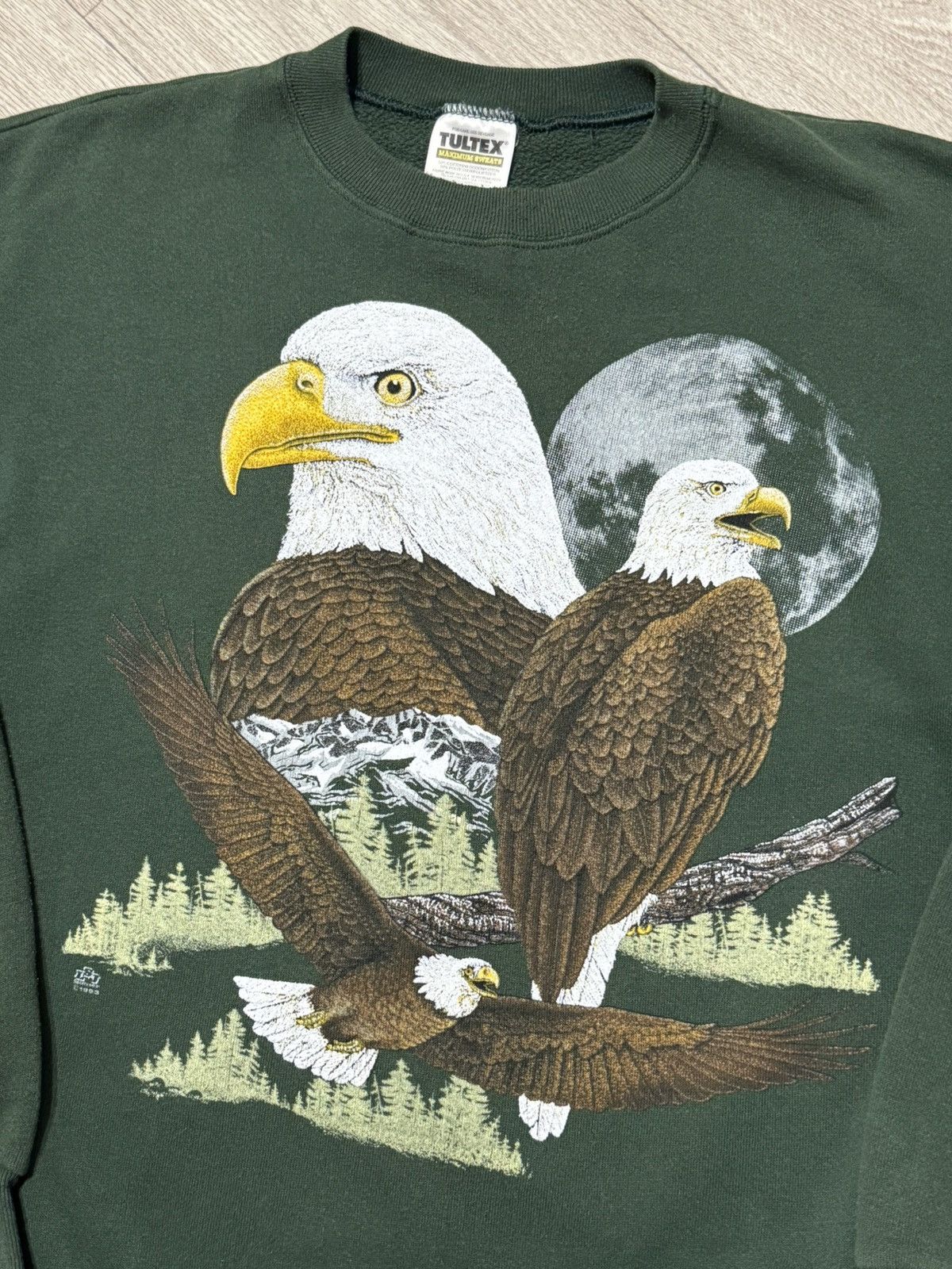 Vintage 🔷Vintage Eagle Graphic Sweatshirt 1993🔷 Size US XL / EU 56 / 4 - 3 Thumbnail