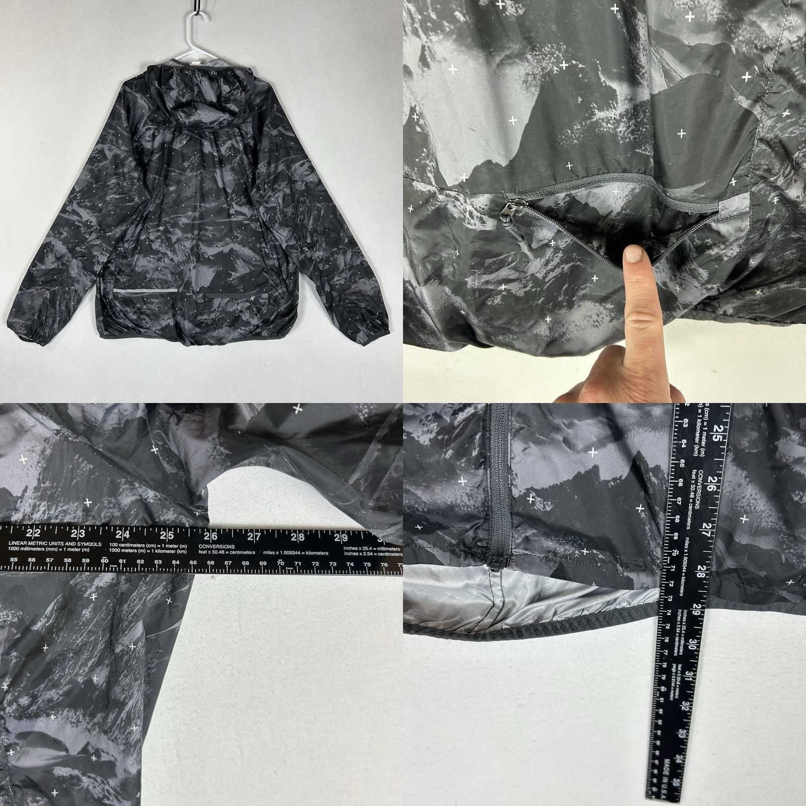 H&M H&M Sport Windbreaker Jacket Mens XL Graphic Print Casual Polyester Full Zip Size US XL / EU 56 / 4 - 8 Thumbnail