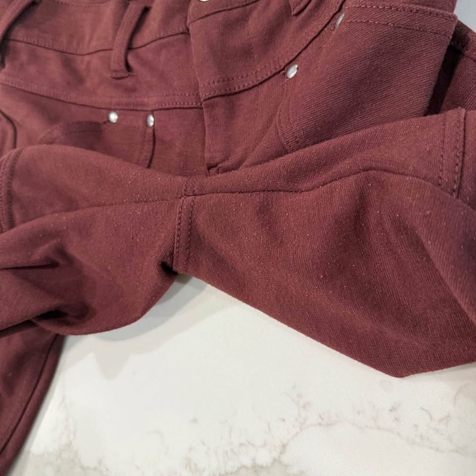 Free People Free People Knit Skinny Moto Jeggings Women's 27 Burgundy Size 27" / US 4 / IT 40 - 10 Thumbnail