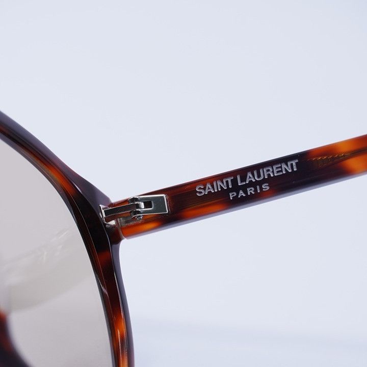 Saint Laurent Paris Saint Laurent SL596 DUNE 003 Sunglasses Havana Aviator Frame Size ONE SIZE - 7 Thumbnail
