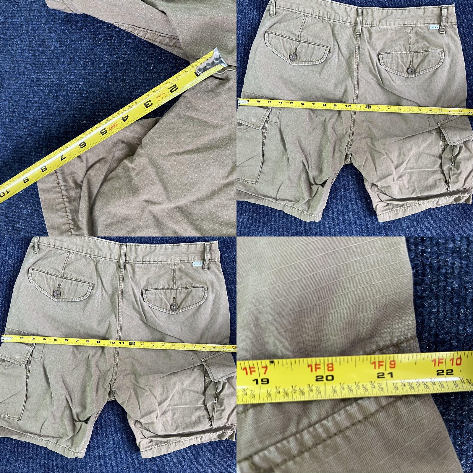 Levi's Y2K Mens Levi's Cargo Shorts 38 Beige Ripstop Casual Outdoor Utility Summer Size US 38 / EU 54 - 10 Thumbnail