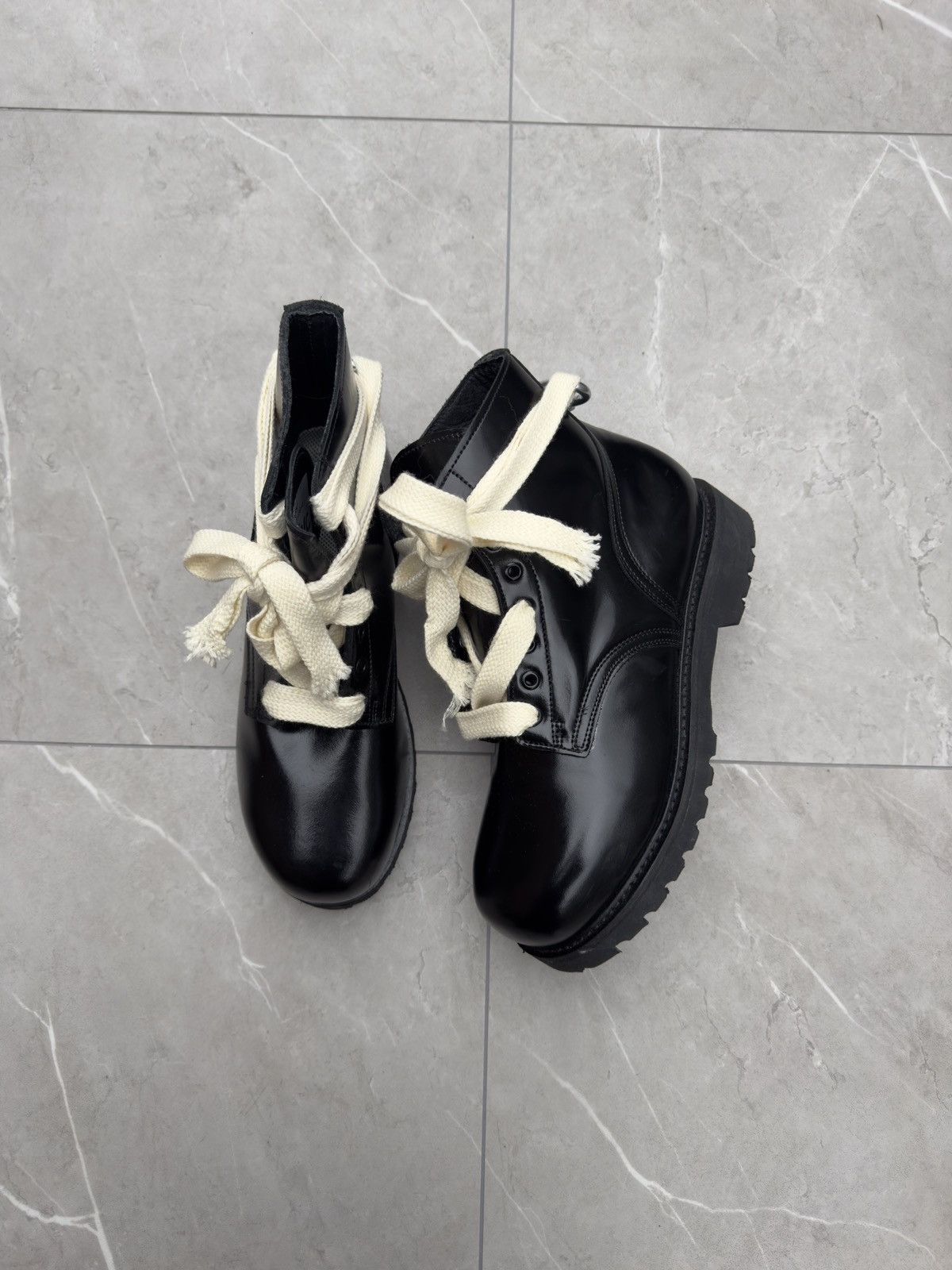Other 1980s Vintage Leather Combat Ankle Boots Size US 13 / EU 46 - 7 Thumbnail