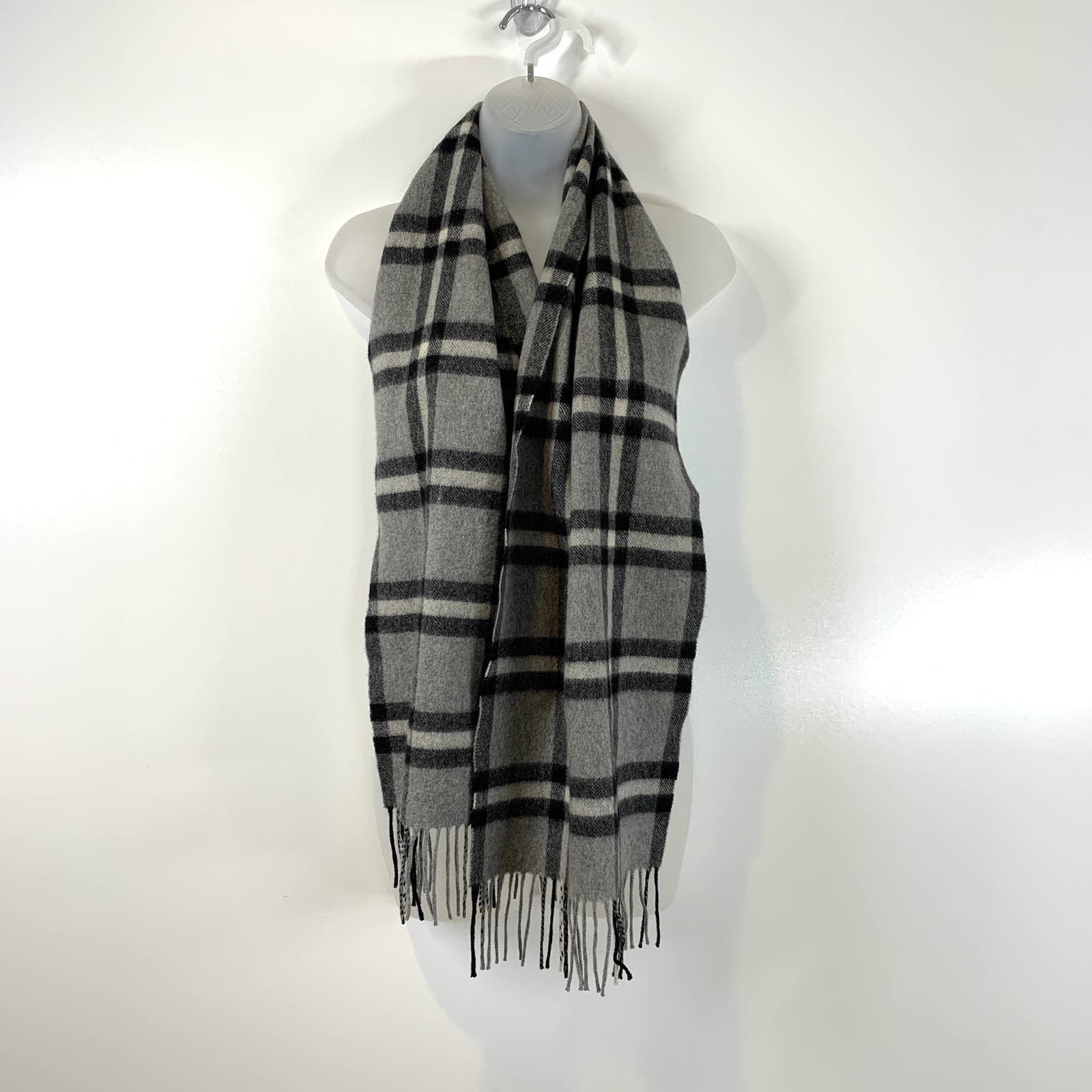 Other Elliot Mulryan Cashmere Plaid Gray Scarf Size ONE SIZE - 2 Thumbnail