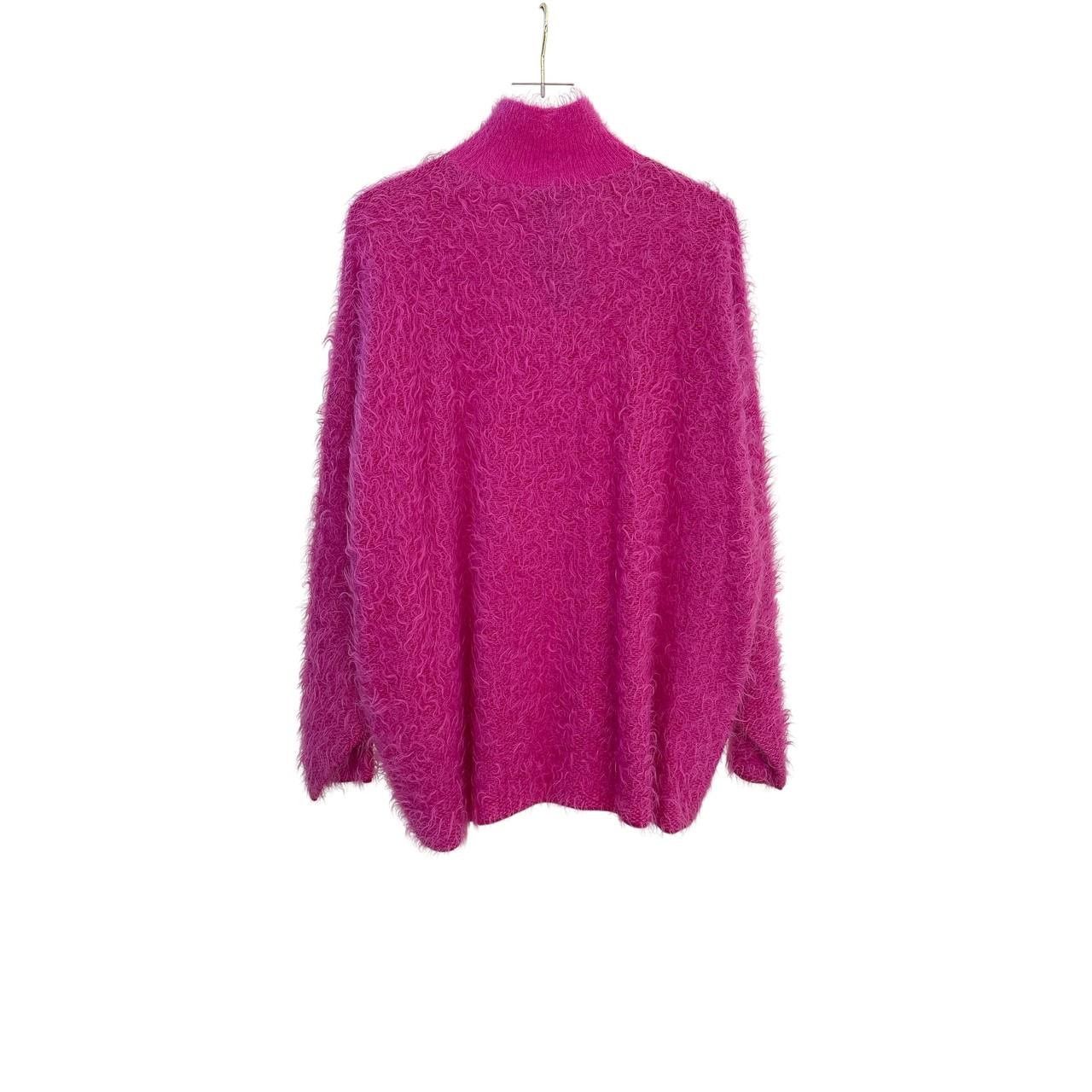 Balenciaga Balenciaga Bright Pink Knit High Collar Tunic Sweater Sz.L Size L / US 10 / IT 46 - 2 Thumbnail
