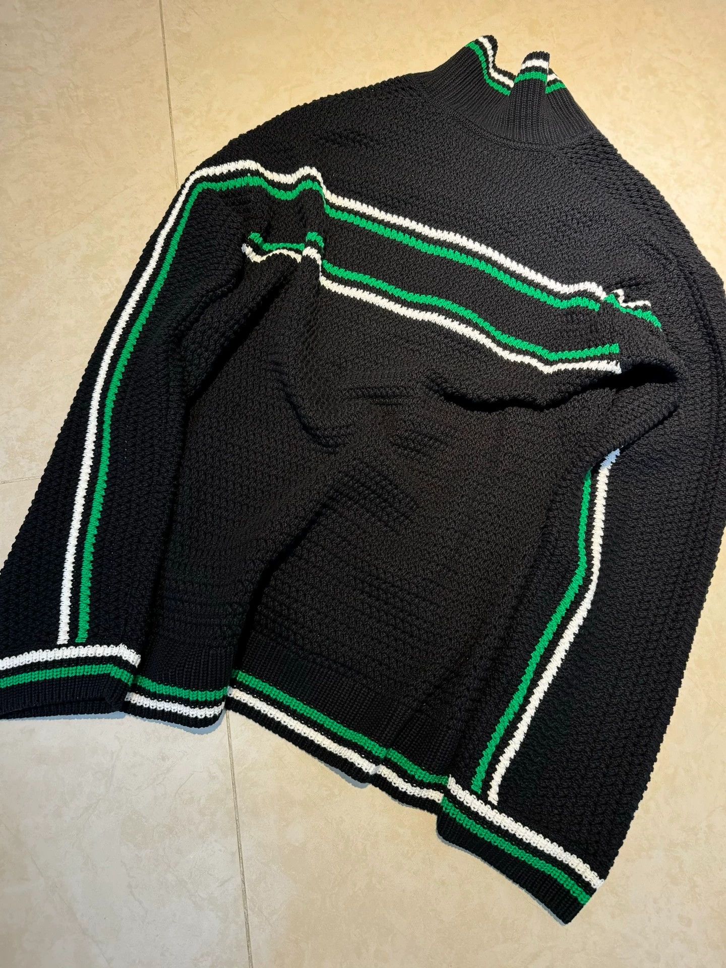 Casablanca Casablanca 24SS Retro Stripe Cutout Knit Top w/ Logo Black L Size US L / EU 52-54 / 3 - 4 Thumbnail