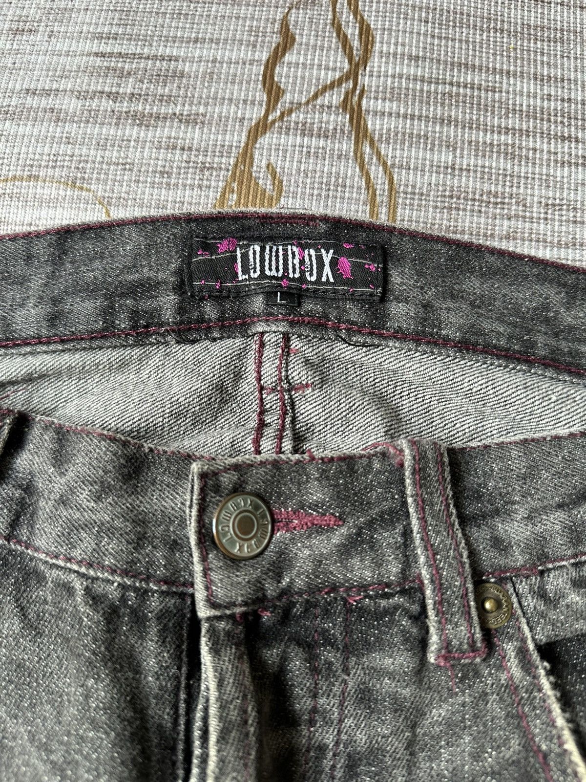Tornado Mart LOWBOX Claw Marks Distressed Design Denim Size US 33 - 18 Thumbnail