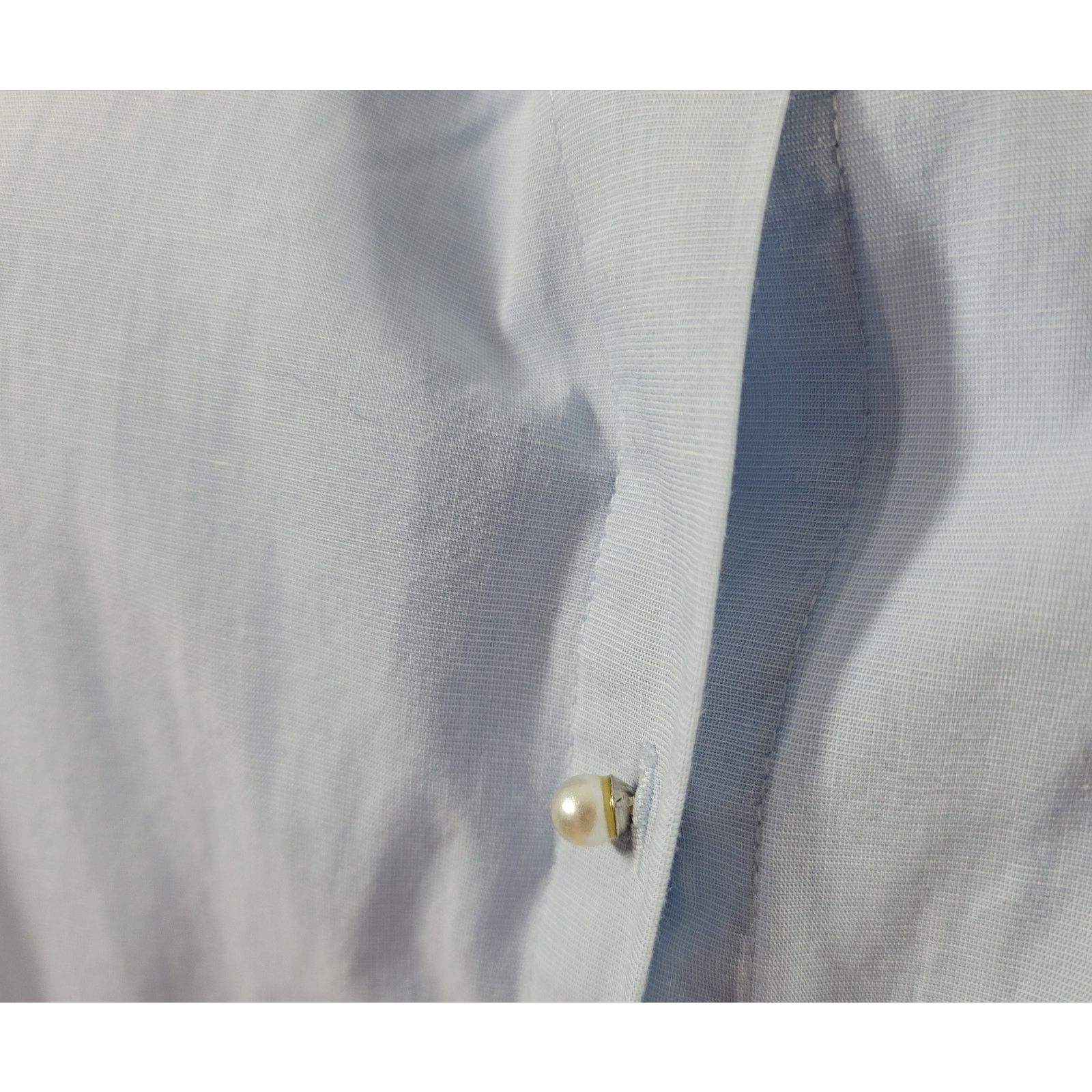 Other Peck&Peck Light Blue Pearl Button Up Top XL Pearls On Collar Size XL / US 12-14 / IT 48-50 - 6 Thumbnail