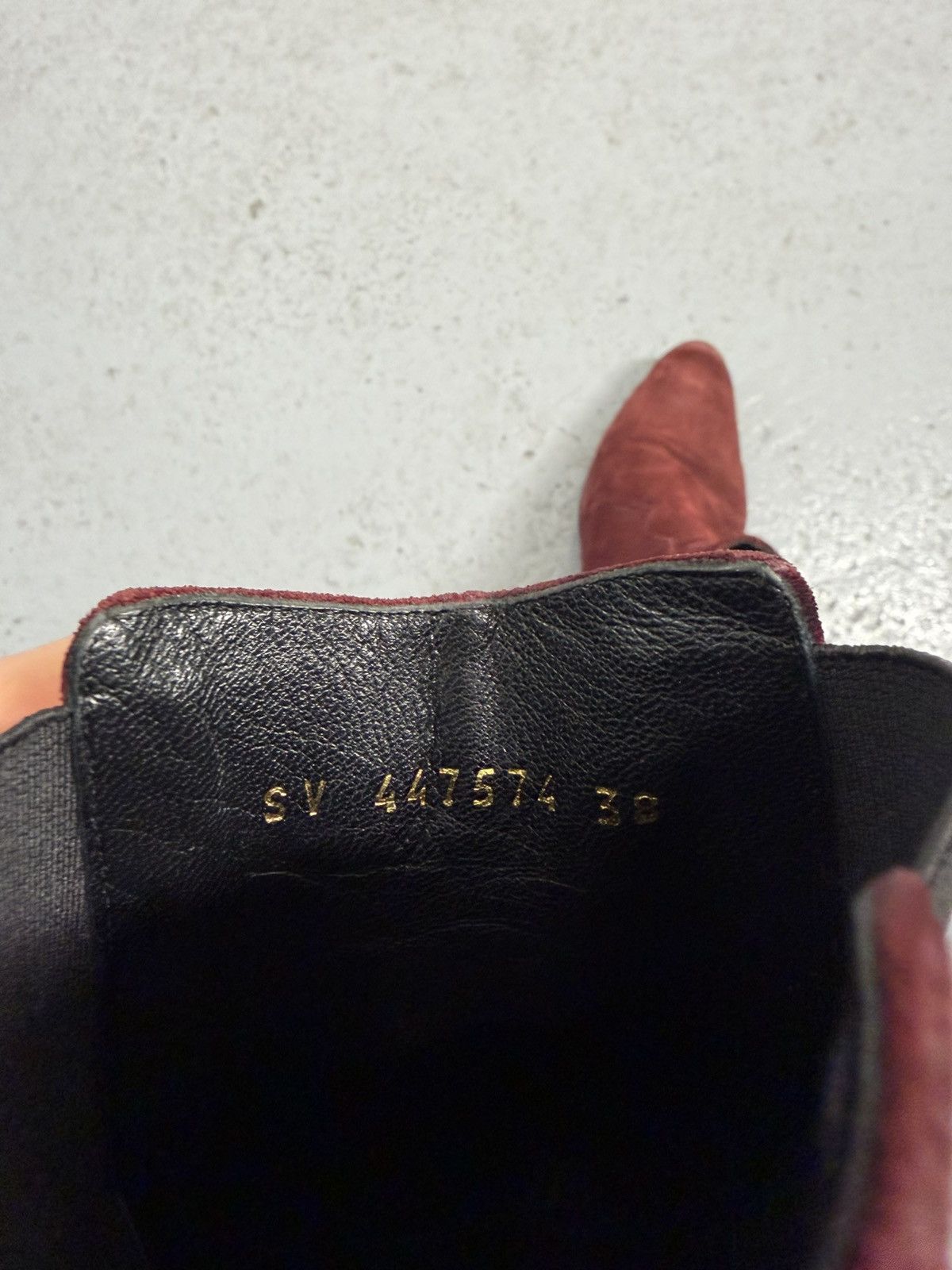 Saint Laurent Paris Saint Laurent Burgundy Suede Chelsea Boots Size US 8 / IT 38 - 9 Thumbnail